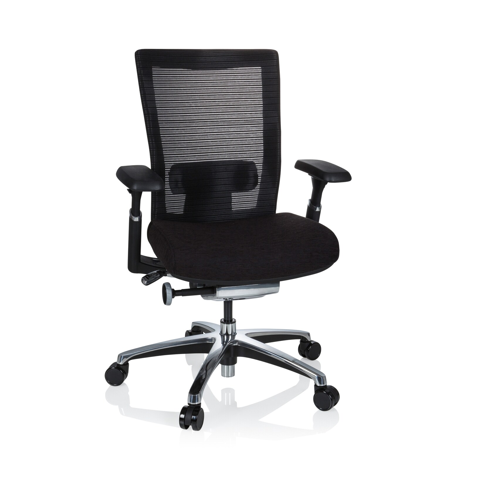 High End Bürostuhl NOVA PRO ALU Stoff/Netzstoff mit Armlehnen hjh OFFICE