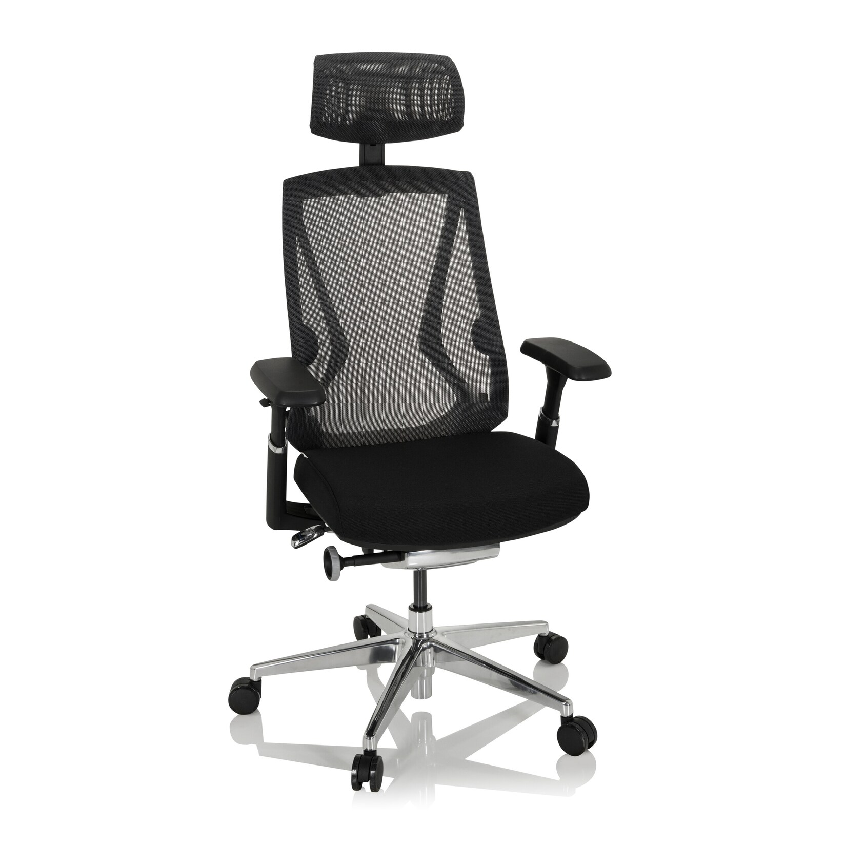High End Bürostuhl INSPERO Stoff/Netzstoff mit Armlehnen hjh OFFICE