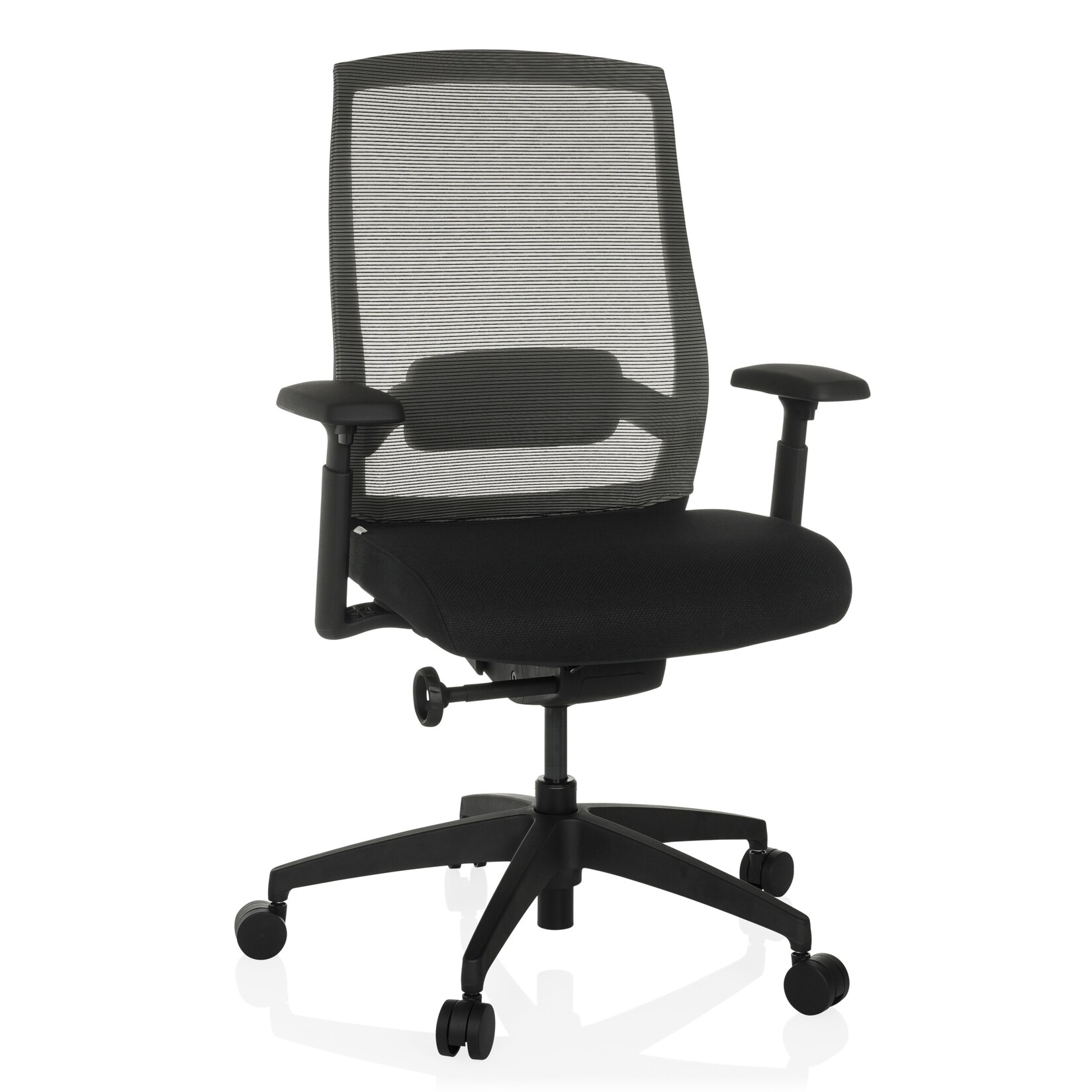 hjh OFFICE Profi Bürostuhl COLORE Stoff/Netzstoff mit Armlehnen (höhenverstellbar) | 04064323045458