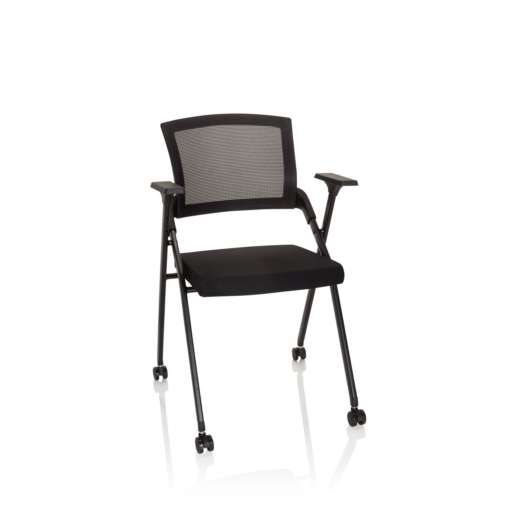 hjh OFFICE Klappstuhl PRIORITY II Stoff / Netzstoff mit Armlehnen