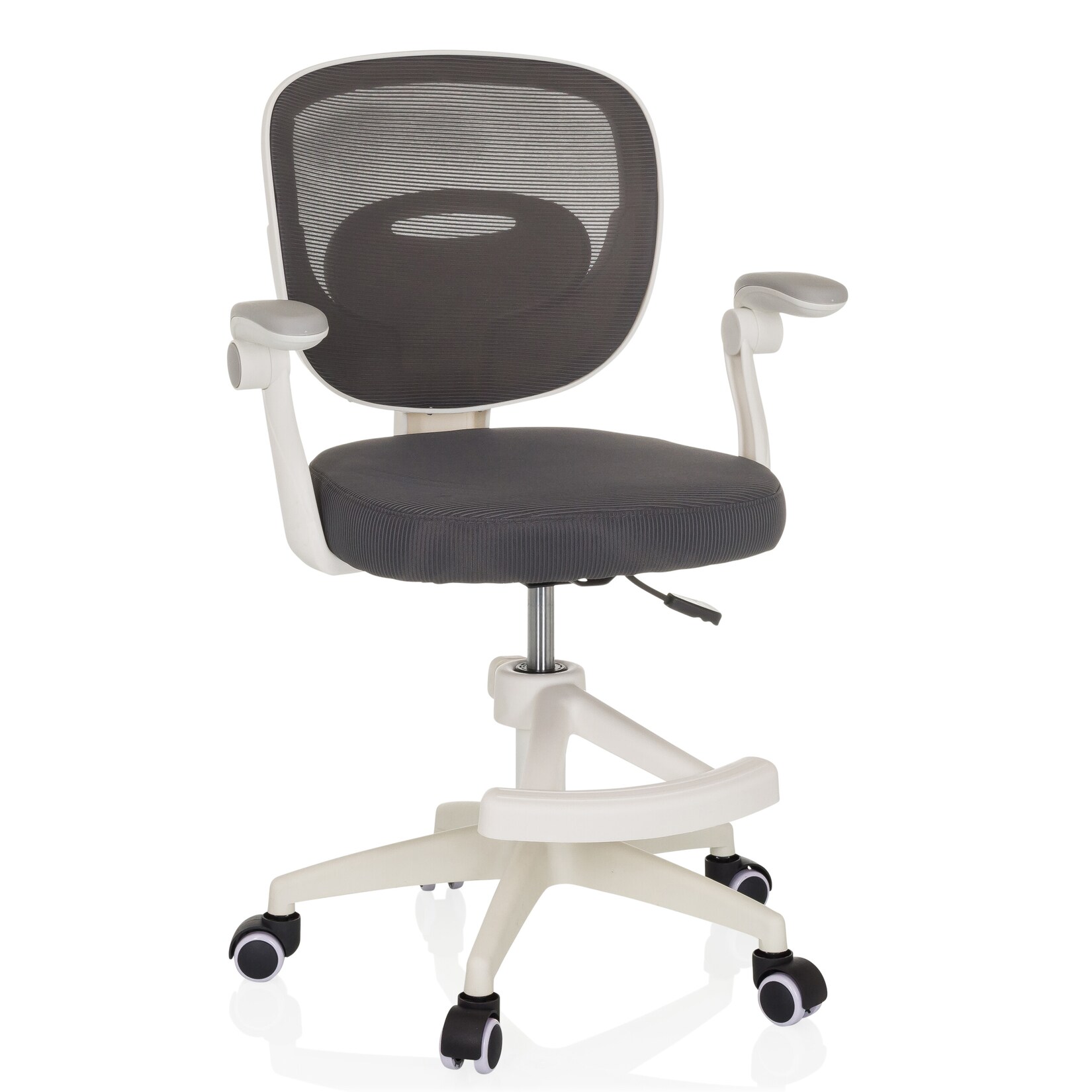 hjh OFFICE Kinderdrehstuhl KIDDY SMART Stoff / Netzstoff mit abklappbaren Armlehnen | 04064323107255