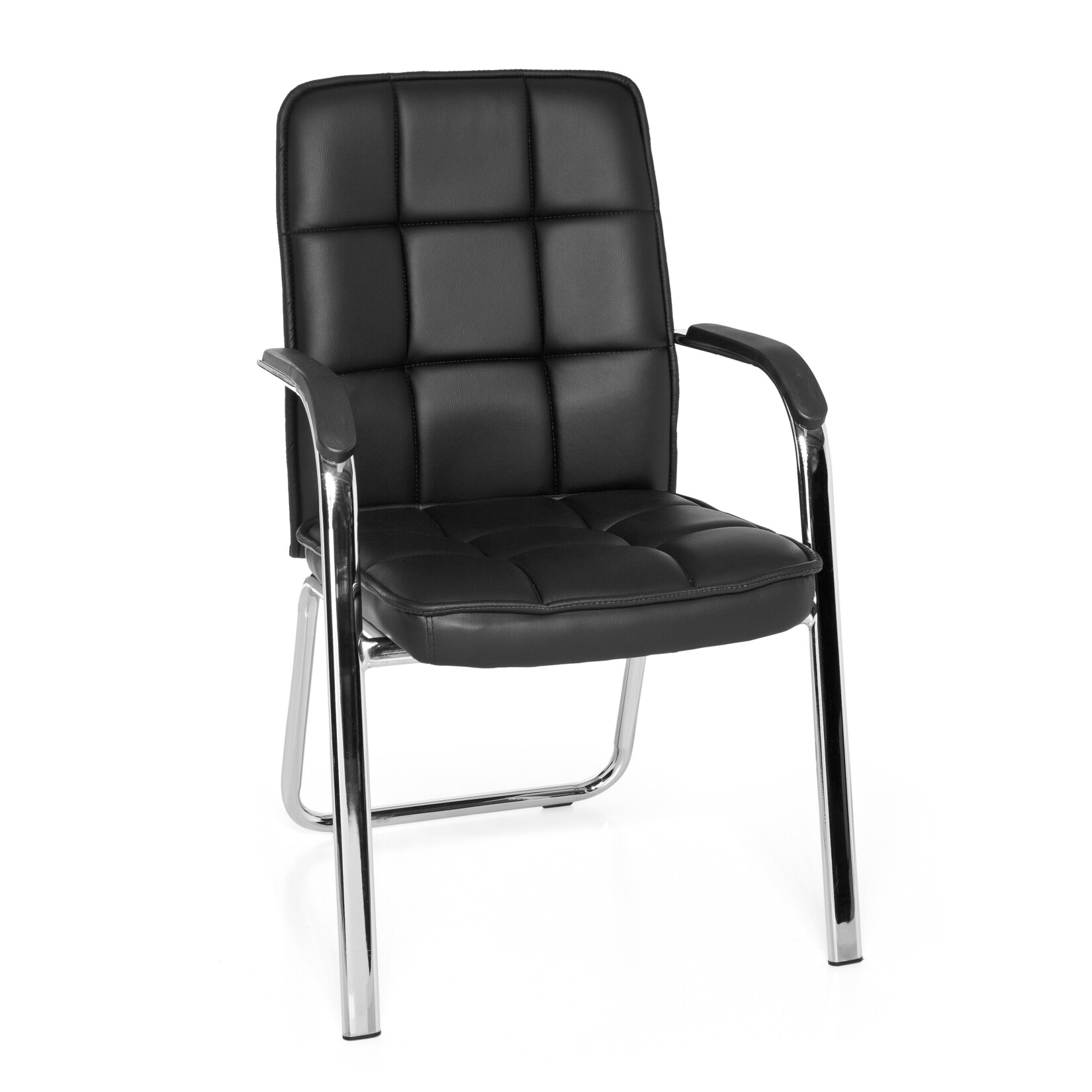 hjh OFFICE Besucherstuhl Konferenzstuhl BORNE Kunstleder mit Armlehnen | 04260284083328