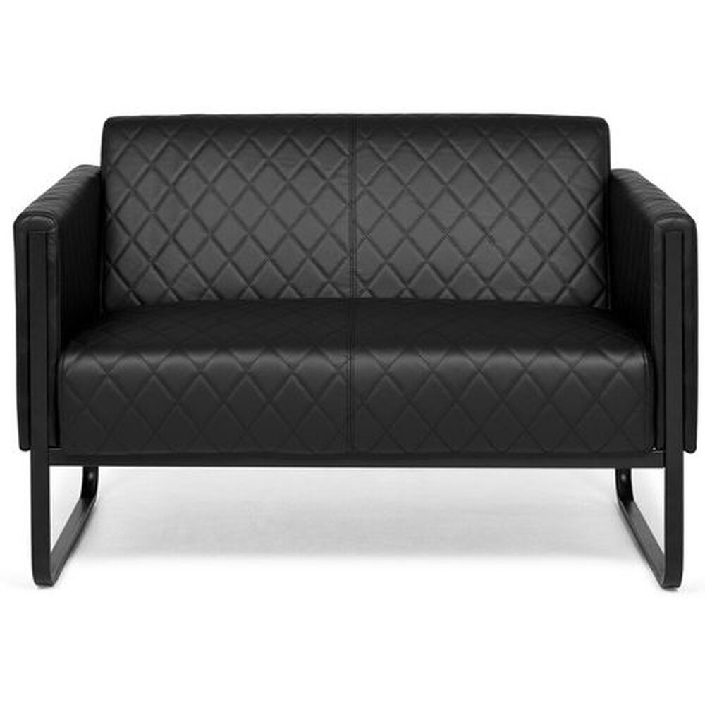 hjh OFFICE Lounge Sofa ARUBA BLACK Kunstleder mit Armlehnen - Bild 1