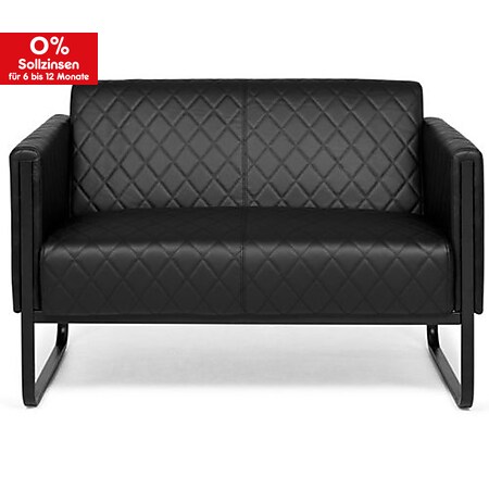 hjh OFFICE Lounge Sofa ARUBA BLACK Kunstleder mit Armlehnen - Bild 1