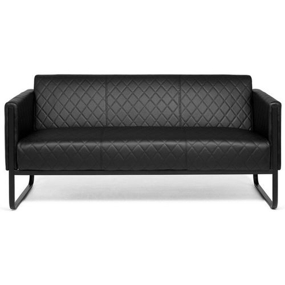 hjh OFFICE Lounge Sofa ARUBA BLACK Kunstleder mit Armlehnen - Bild 1