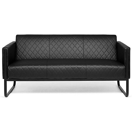 Lounge Sofa ARUBA BLACK Kunstleder mit Armlehnen hjh OFFICE - Bild 1