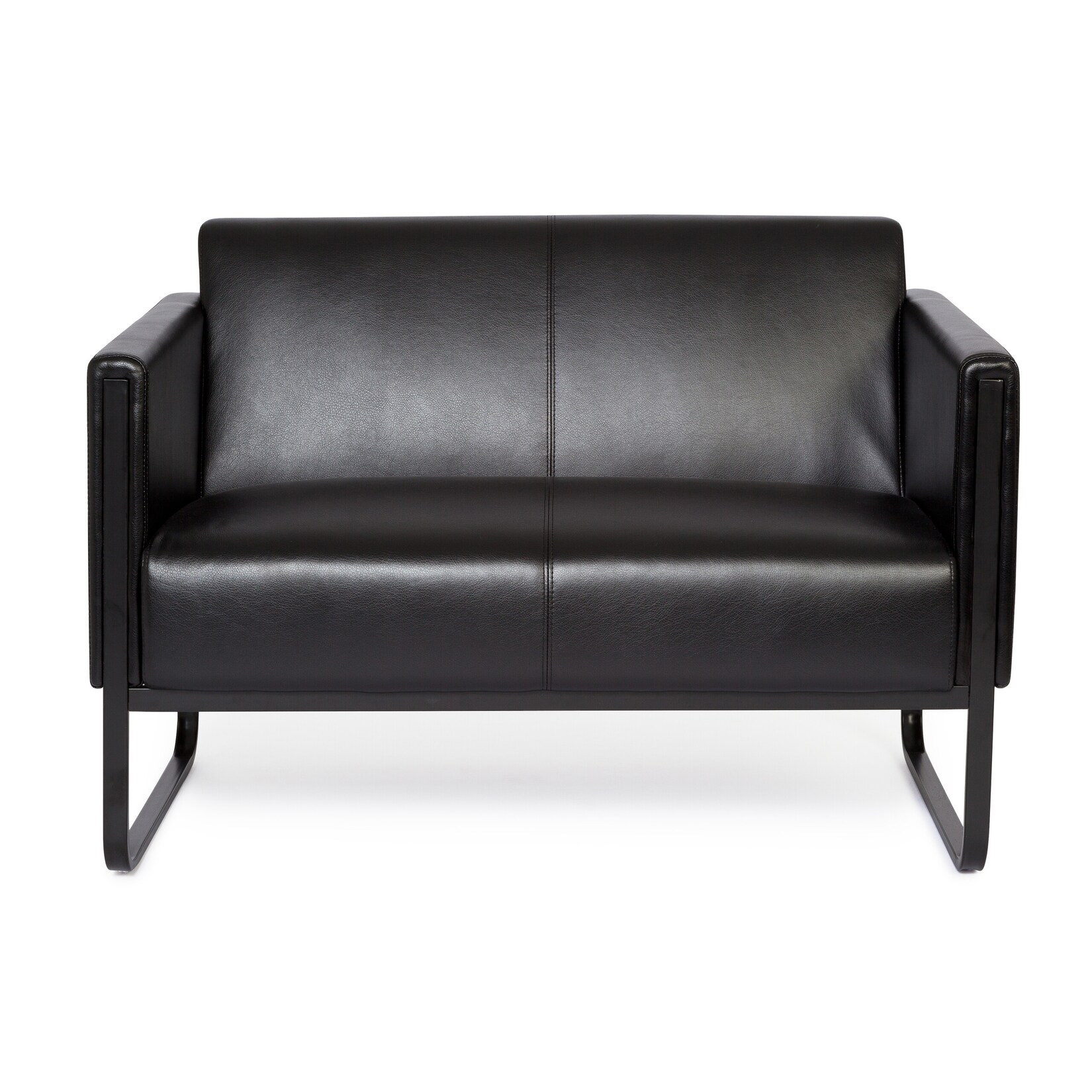 hjh OFFICE Lounge Sofa BALI BLACK Kunstleder mit Armlehnen