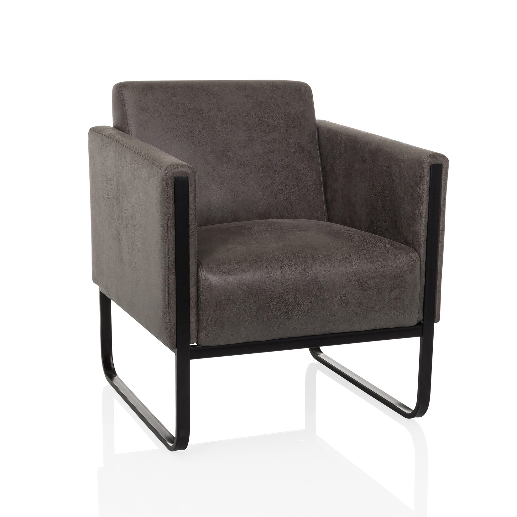 hjh OFFICE Loungesessel Aruba Retro Kunstleder mit Armlehnen