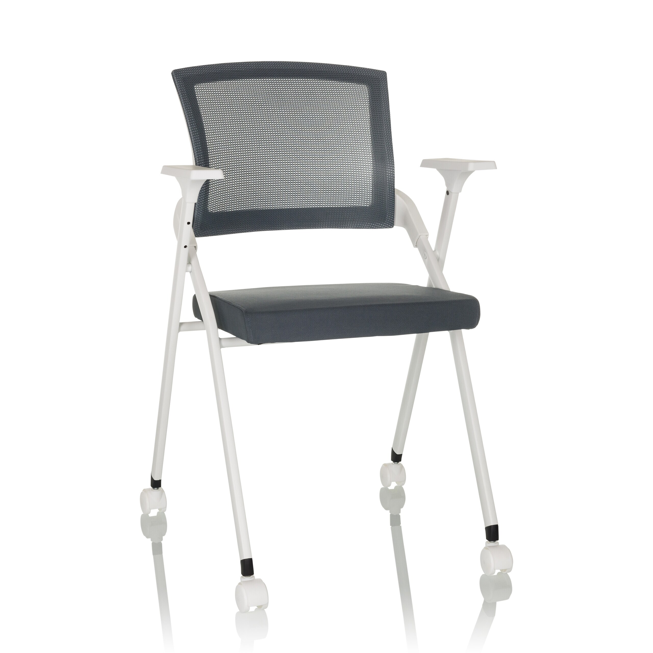 hjh OFFICE Klappstuhl PRIORITY II W Stoff / Netzstoff mit Armlehnen - Bild 1