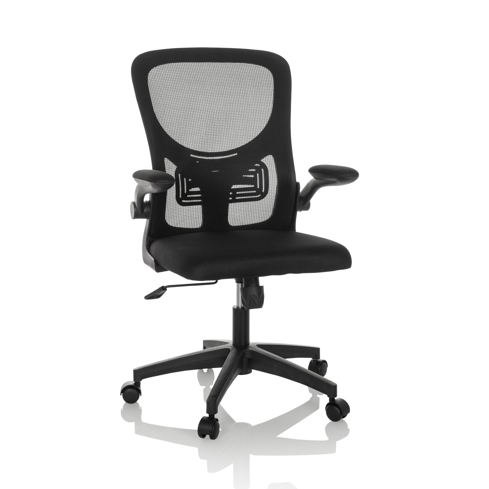 hjh OFFICE Home Office Bürostuhl BELIO Stoff/Netzstoff mit abklappbaren Armlehnen | 04064323037866