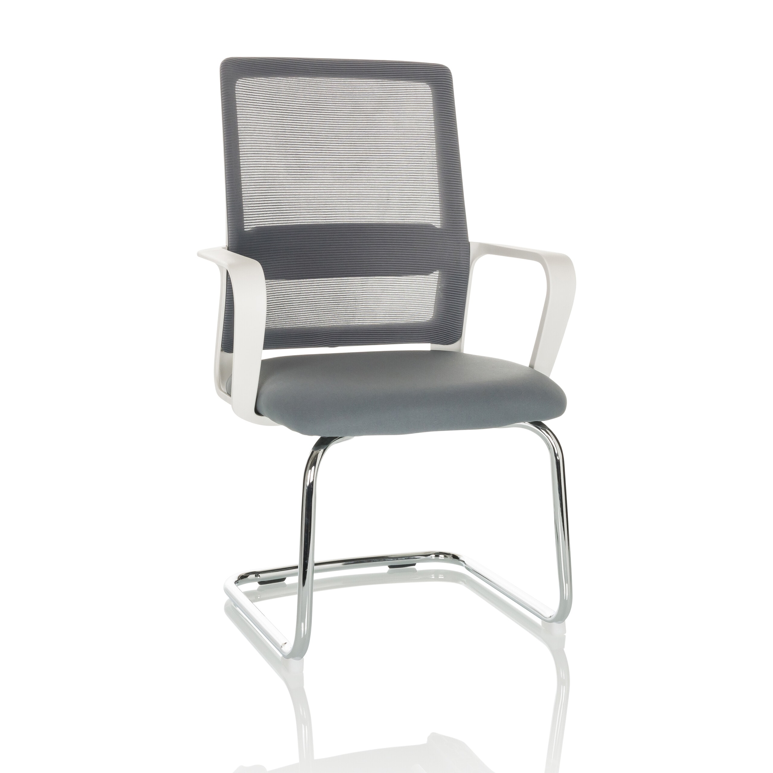 hjh OFFICE Freischwinger VISITER W Stoff / Netzstoff mit Armlehnen - Bild 1