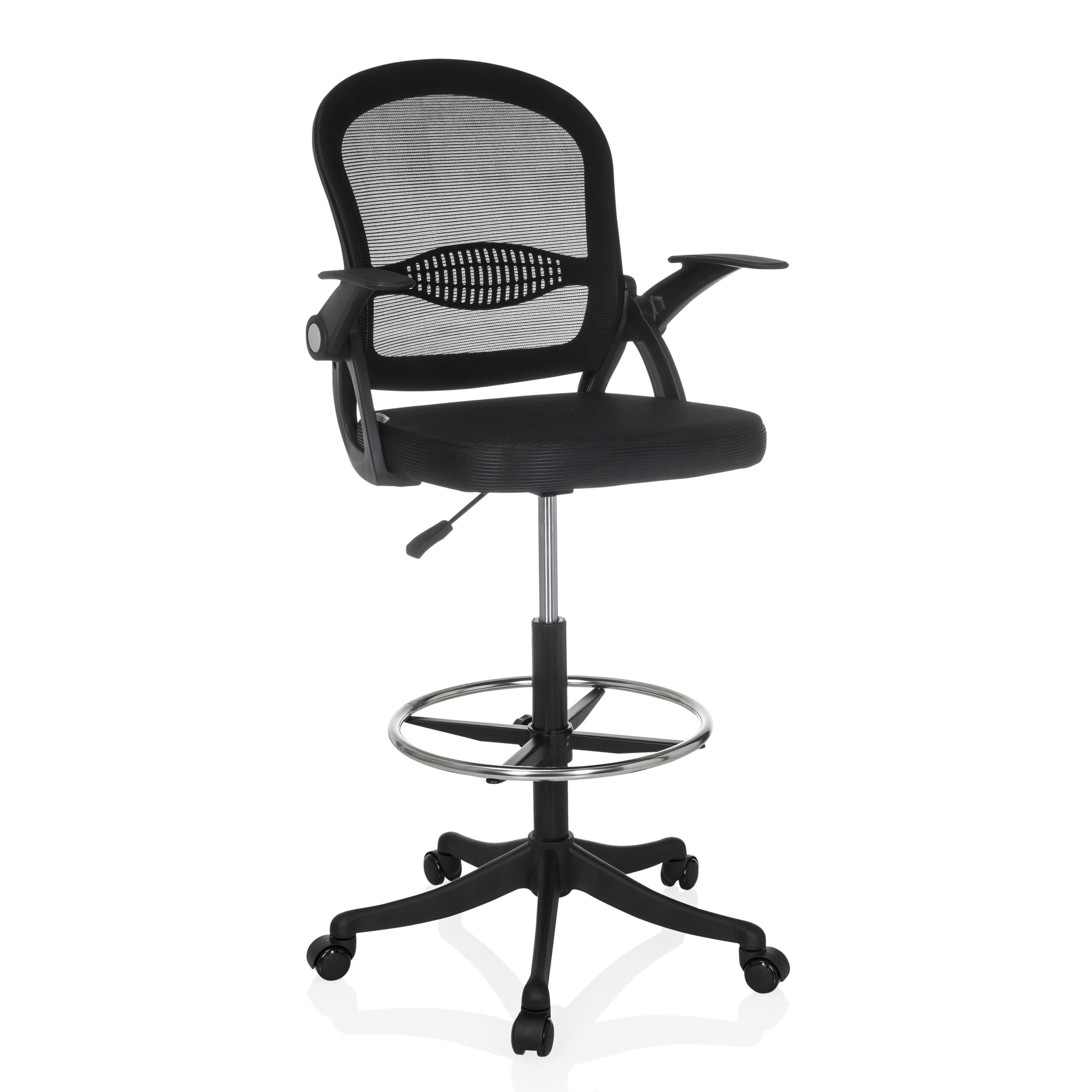 hjh OFFICE Counterstuhl Naluro Work Stoff / Netzstoff mit abklappbaren Armlehnen - Bild 1