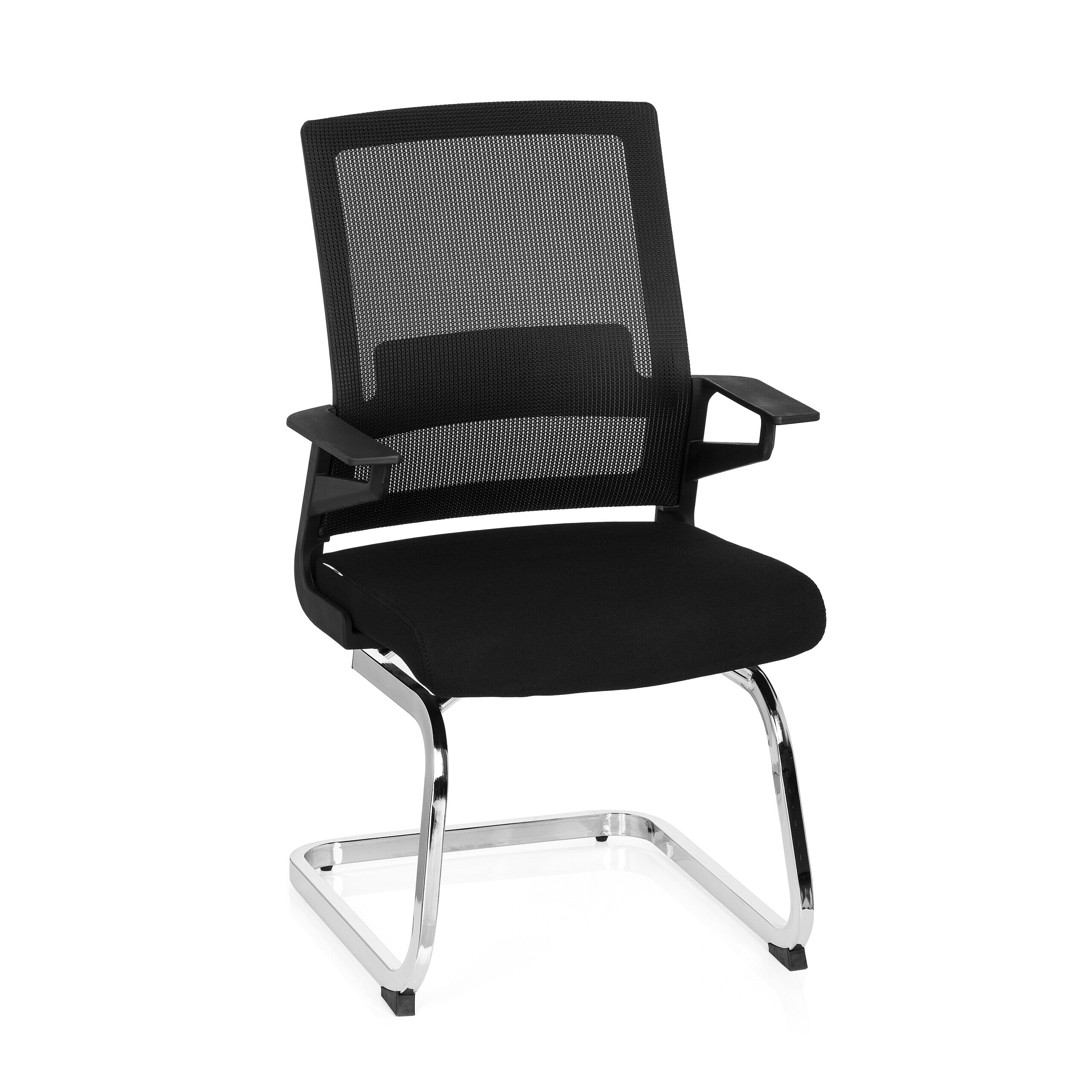 hjh OFFICE Freischwinger INVENTOR V Stoff / Netzstoff mit Armlehnen - Bild 1