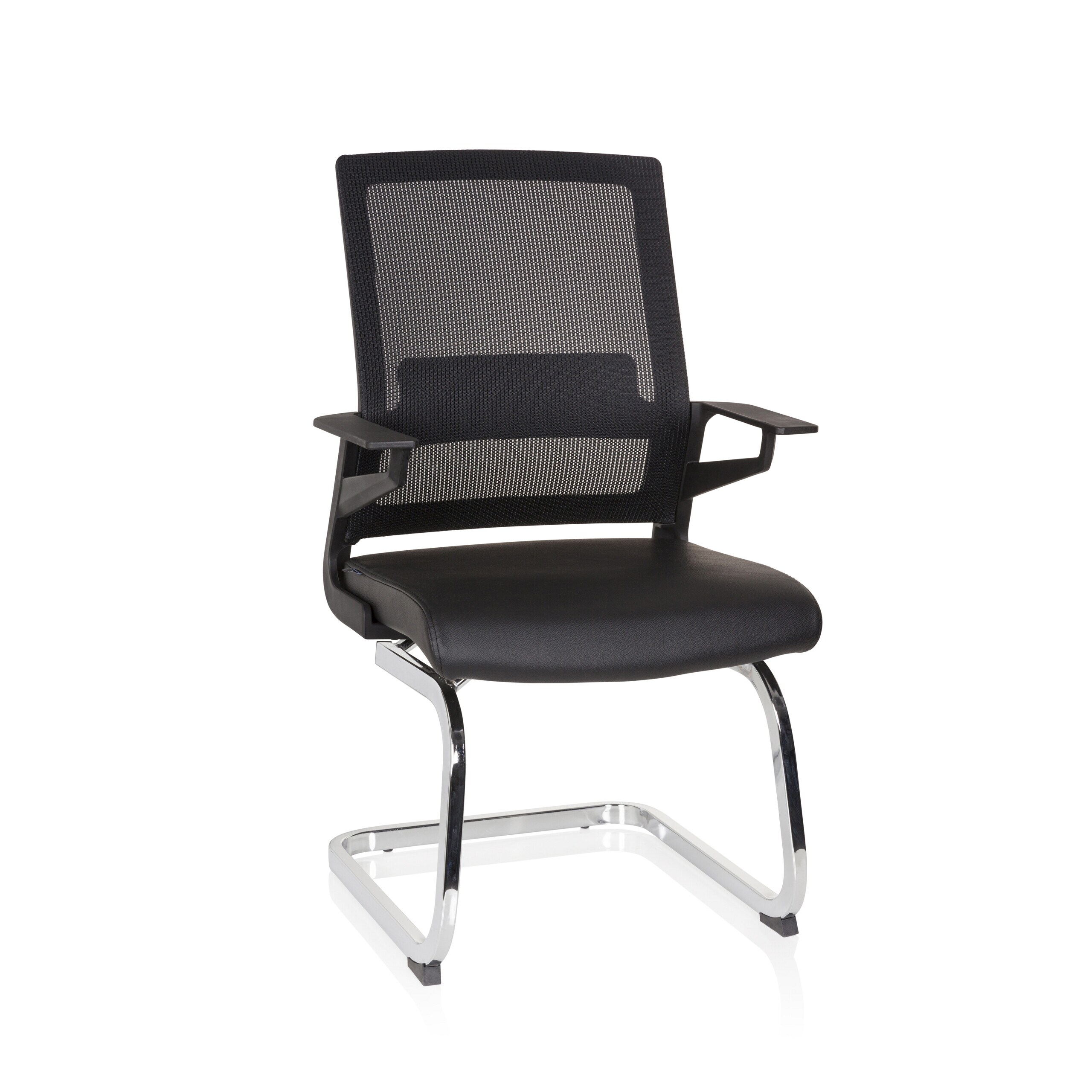 hjh OFFICE Freischwinger INVENTOR V PRO Kunstleder/Netzstoff mit Armlehnen - Bild 1