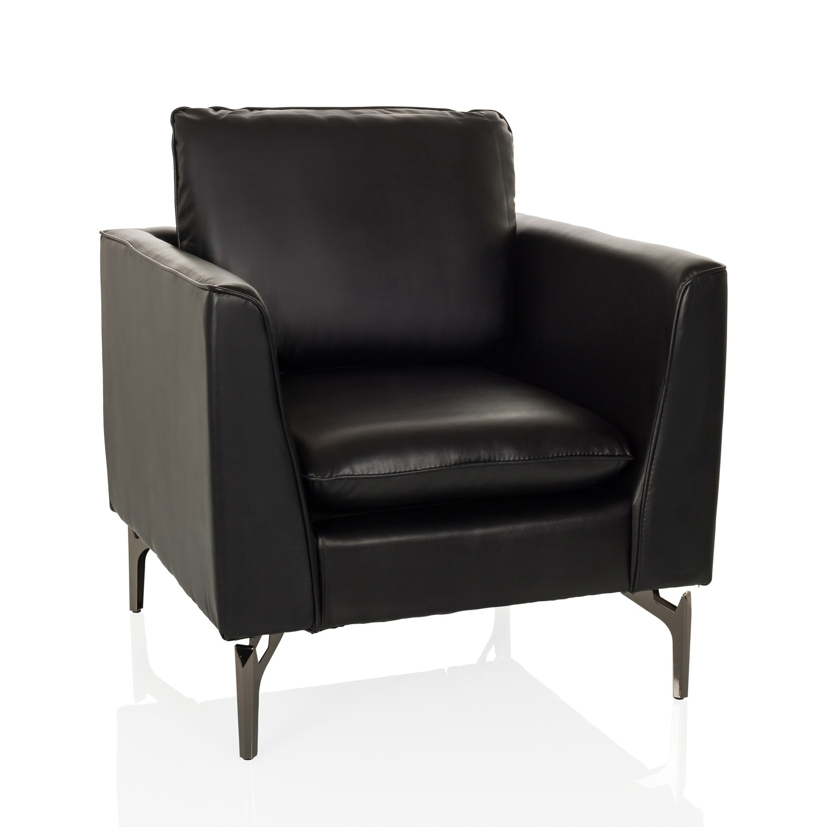 hjh OFFICE Loungesessel BAVERO Kunstleder mit Armlehnen | 04064323038221