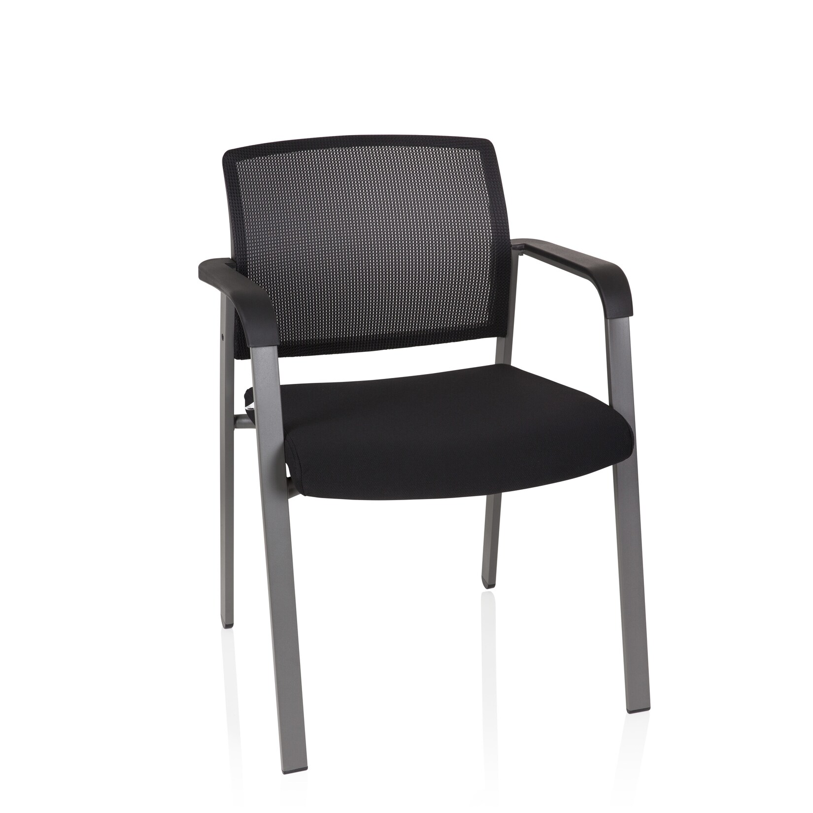 hjh OFFICE Vierfußstuhl MEET Stoff / Netzstoff mit Armlehnen | 04251084668693