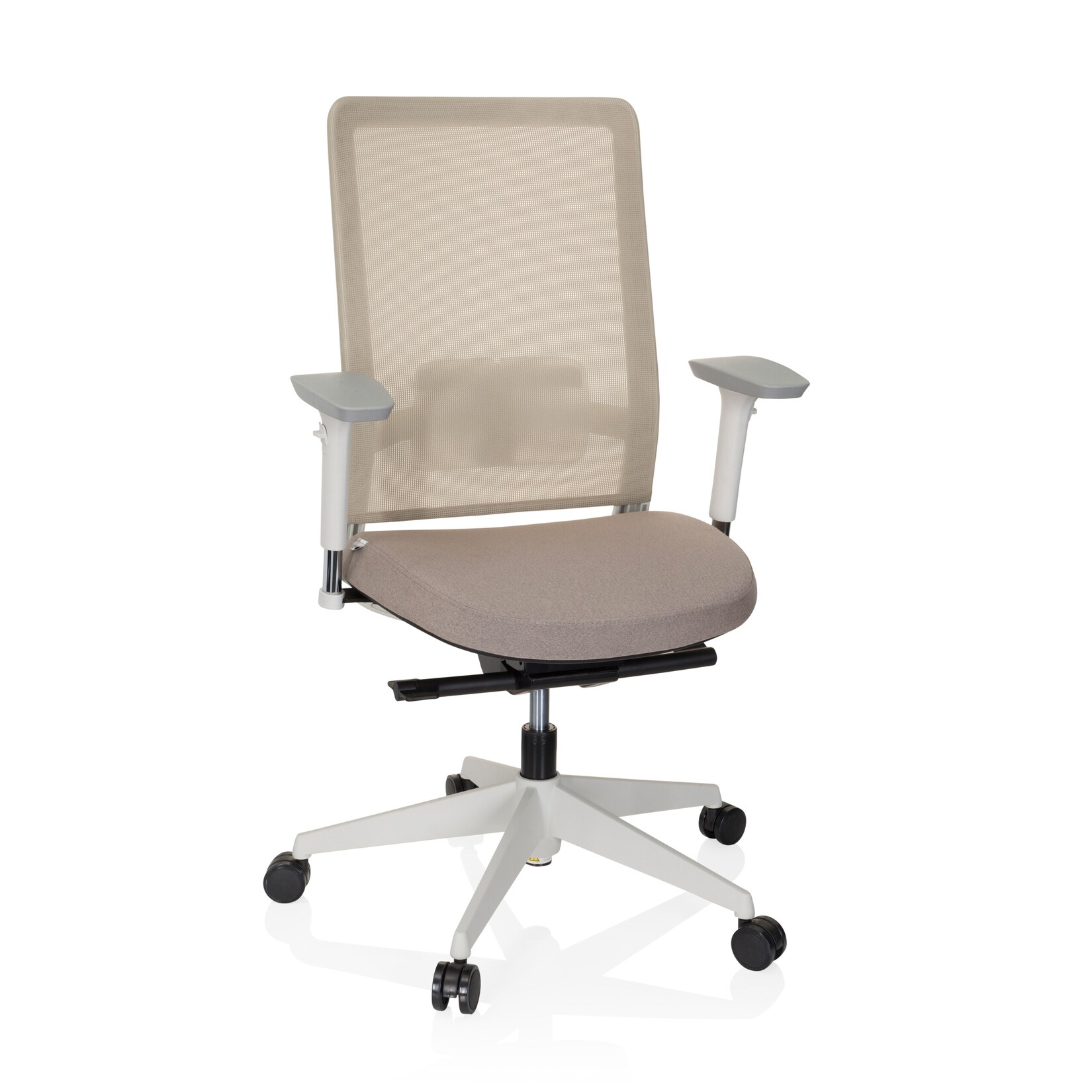 hjh OFFICE Profi Bürostuhl PURE WHITE Stoff / Netzstoff mit Armlehnen (höhenverstellbar)