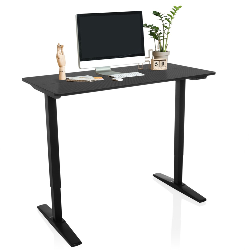 hjh OFFICE Elektrisch höhenverstellbarer Schreibtisch STAND CARBON MDF Platte, Gestell aus Stahl | 04064323038276