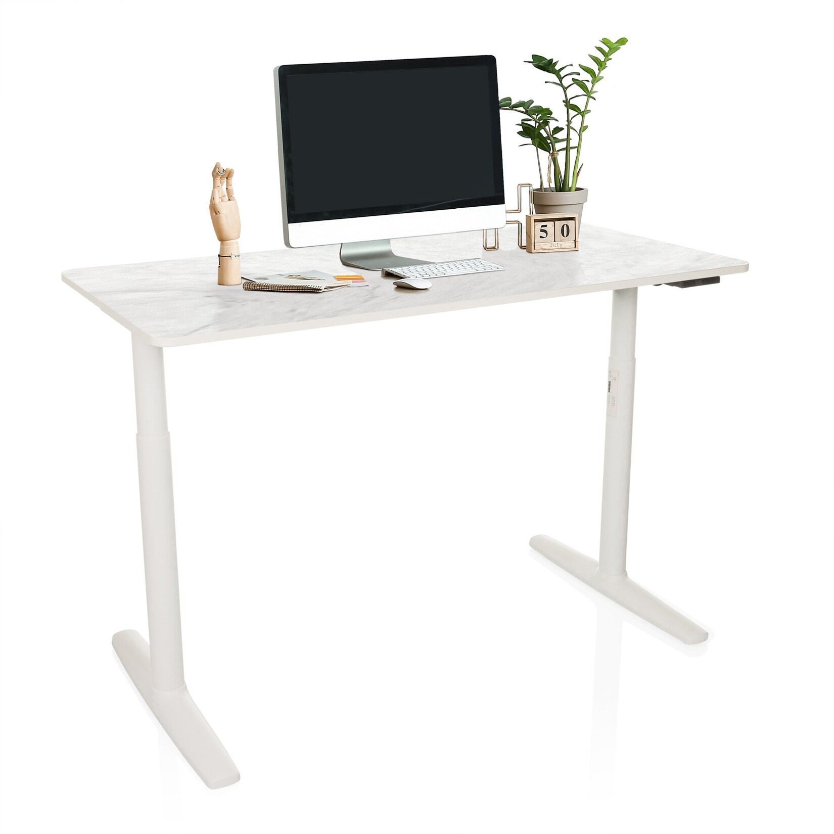hjh OFFICE Elektrisch höhenverstellbarer Schreibtisch STAND PRO MDF Platte, Gestell aus Stahl