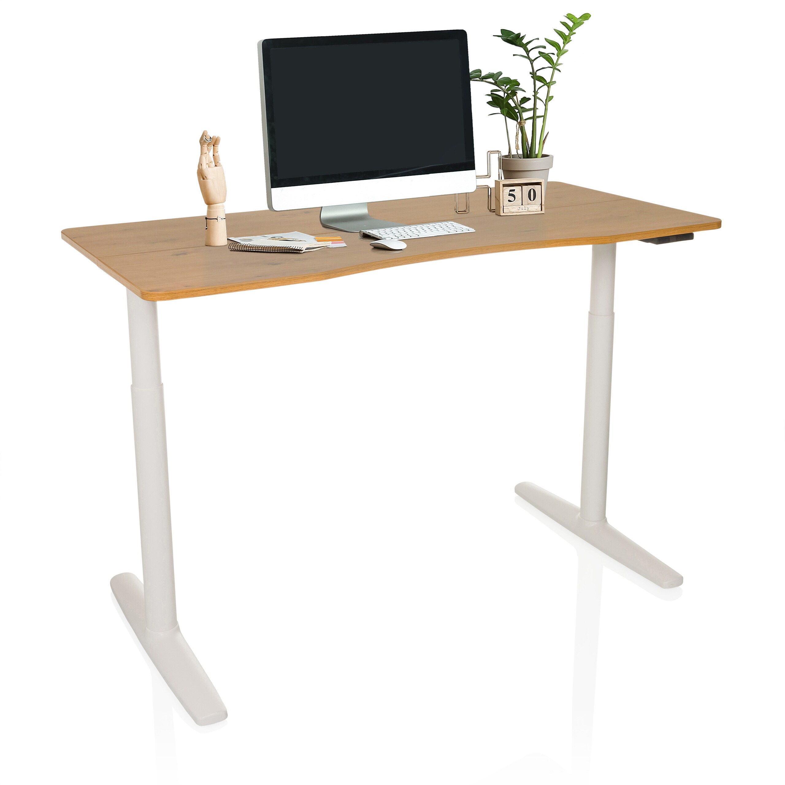 hjh OFFICE Elektrisch h&ouml;henverstellbarer Schreibtisch STAND PRO R MDF Platte, Gestell aus Stahl - Bild 1