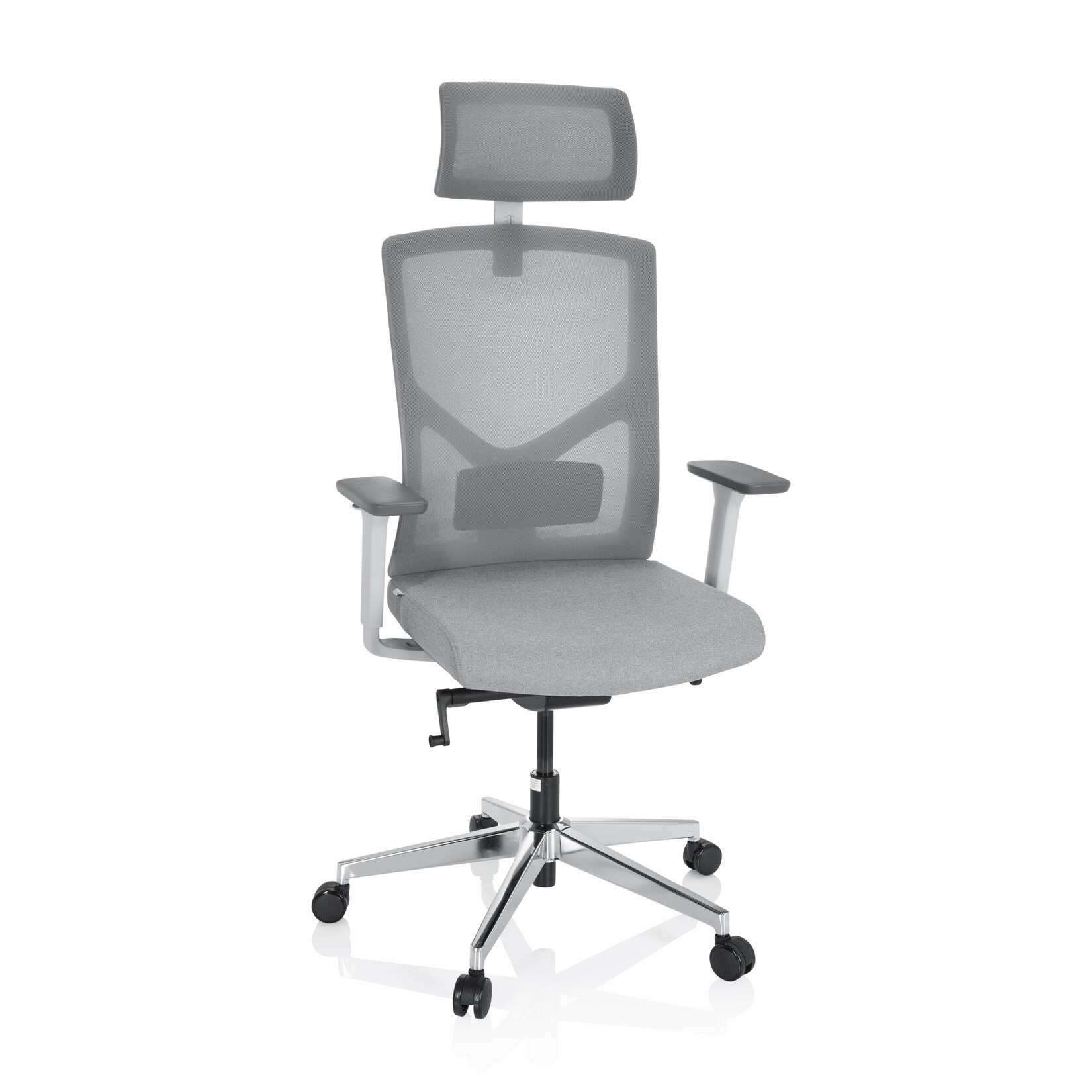 hjh OFFICE Profi Bürostuhl BRETON PRO W Stoff/Netzstoff mit Armlehnen (höhenverstellbar) | 04064323014669