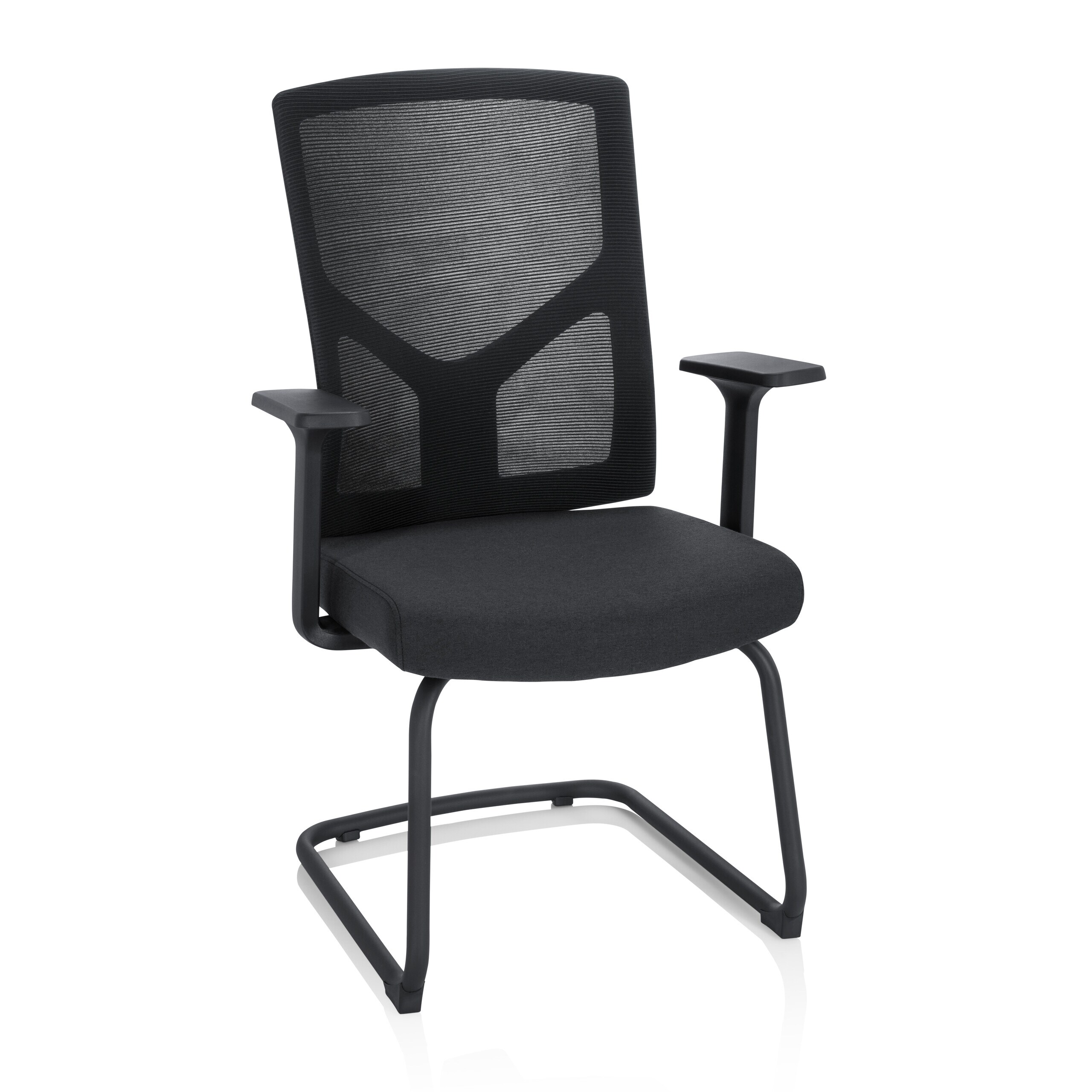 hjh OFFICE Freischwinger BRETON V B Stoff / Netzstoff mit Armlehnen - Bild 1