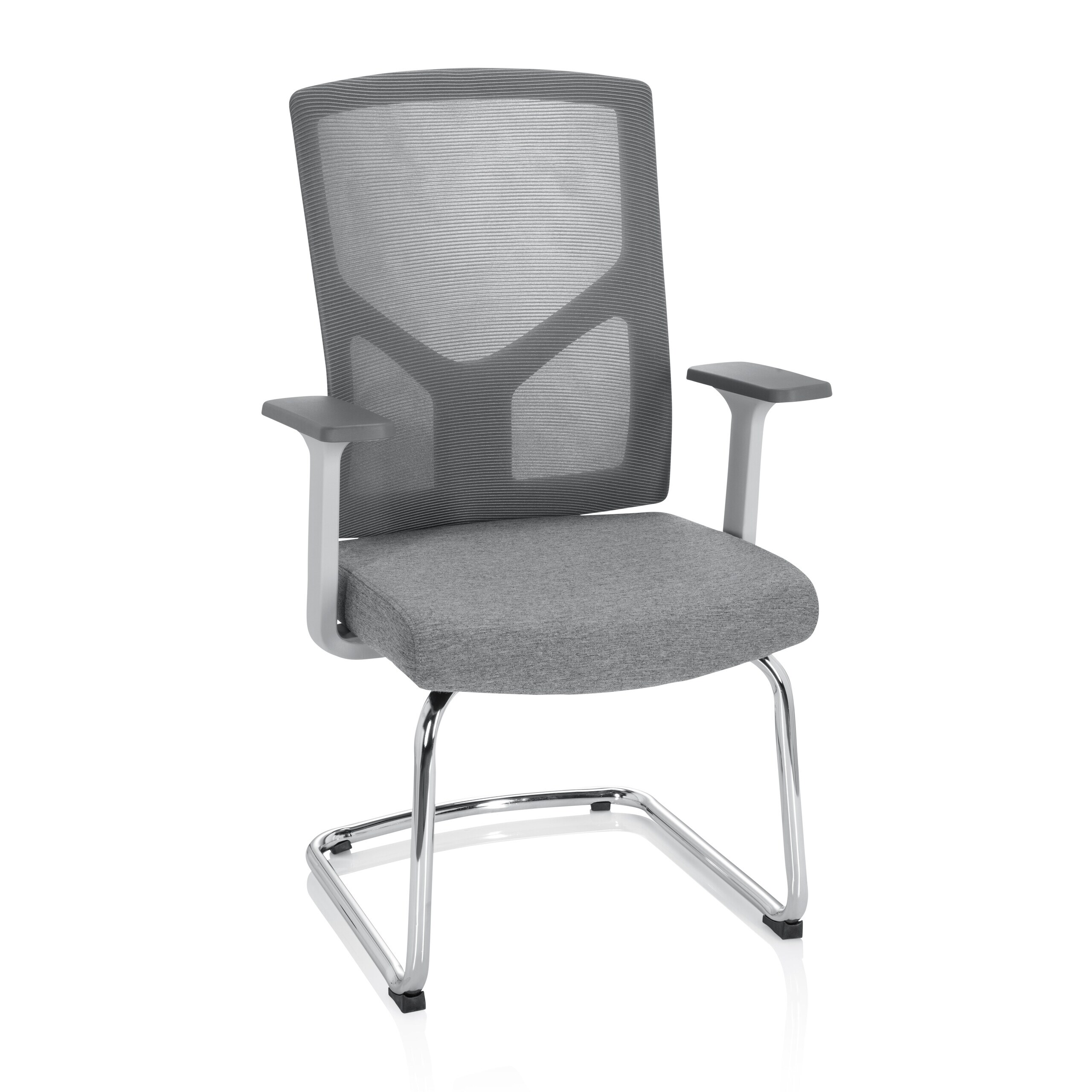 hjh OFFICE Freischwinger BRETON V W Stoff / Netzstoff mit Armlehnen - Bild 1