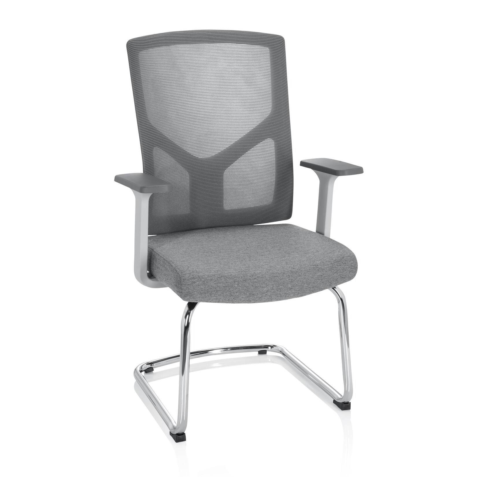 hjh OFFICE Freischwinger BRETON V W Stoff/Netzstoff mit Armlehnen | 04064323014706