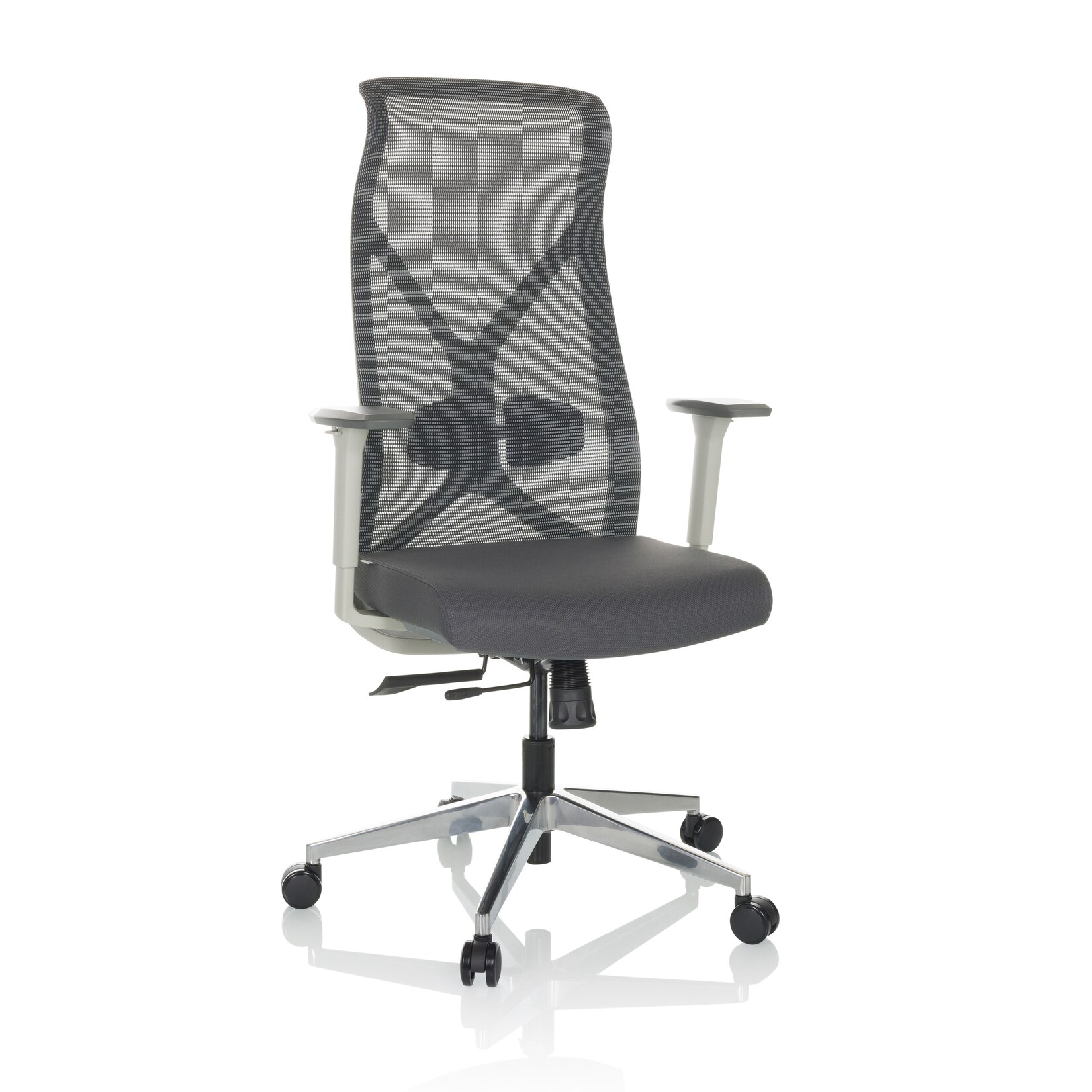 hjh OFFICE Profi Bürostuhl AZURRO WHITE Stoff / Netzstoff mit Armlehnen | 04064323035985