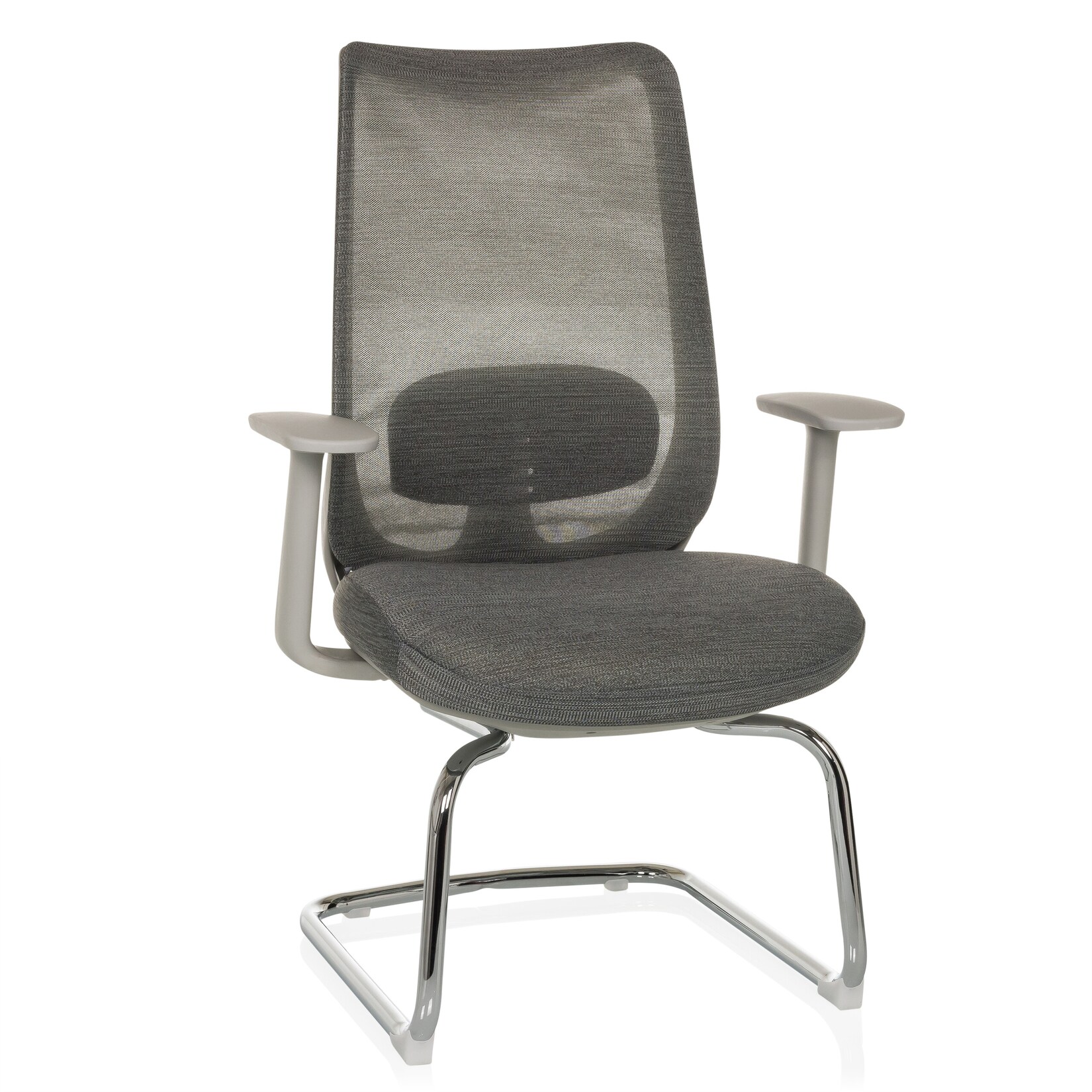 hjh OFFICE Freischwinger MILESTON V Stoff / Netzstoff mit Armlehnen | 04064323037262