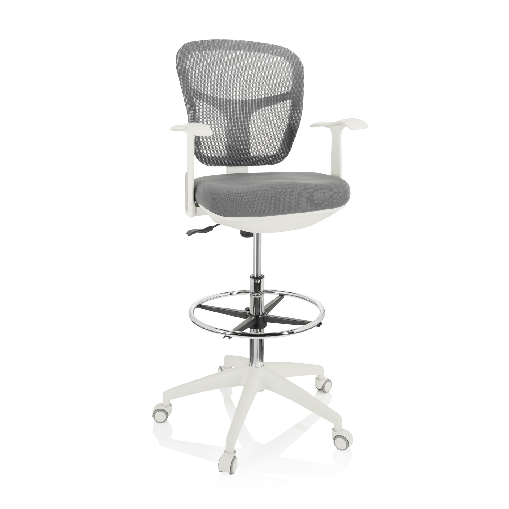 hjh OFFICE Counterstuhl TOP WORK 108 W Stoff / Netzstoff mit Armlehnen