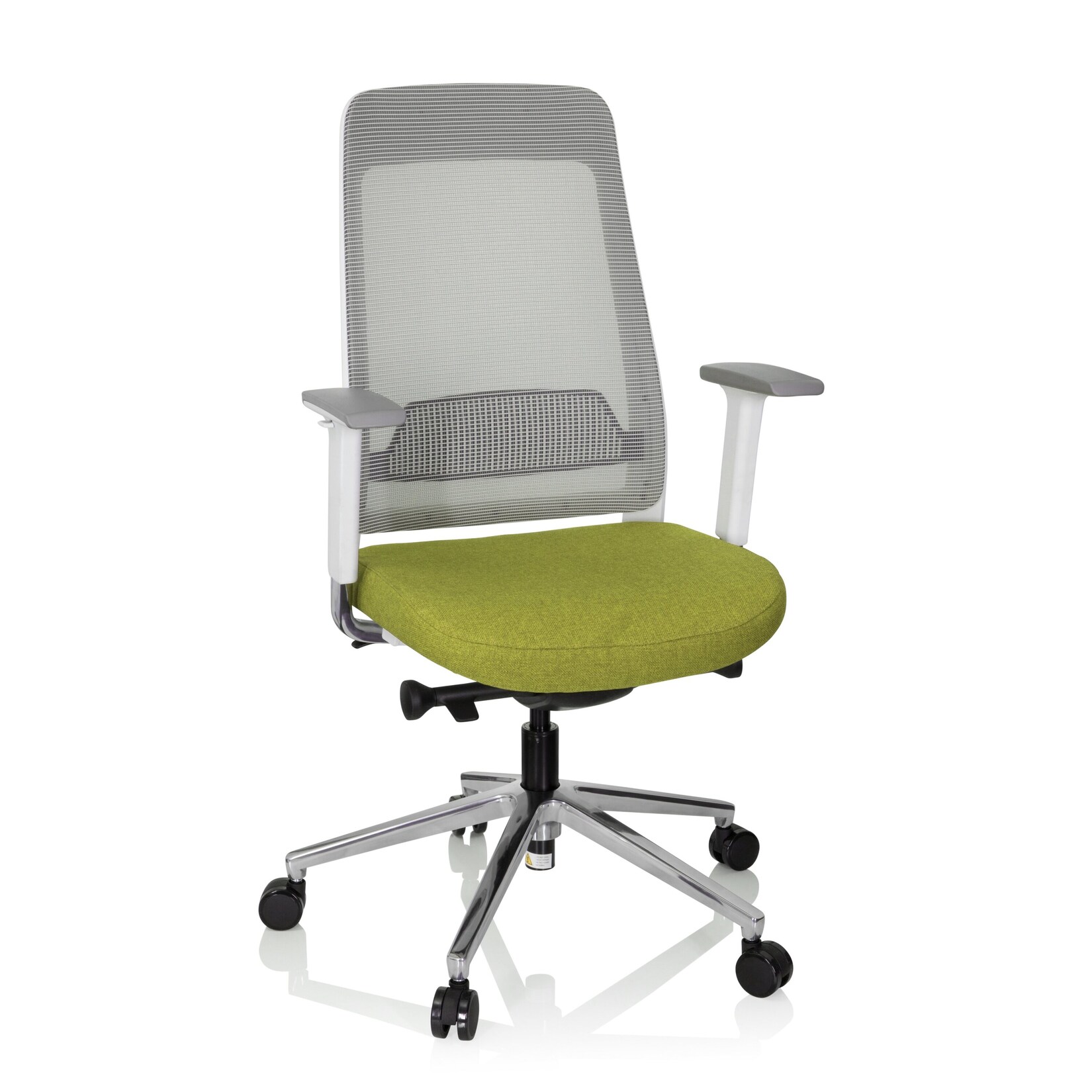 hjh OFFICE Profi Bürostuhl CHIARO T2 WHITE Stoff / Netzstoff mit Armlehnen (höhenverstellbar)