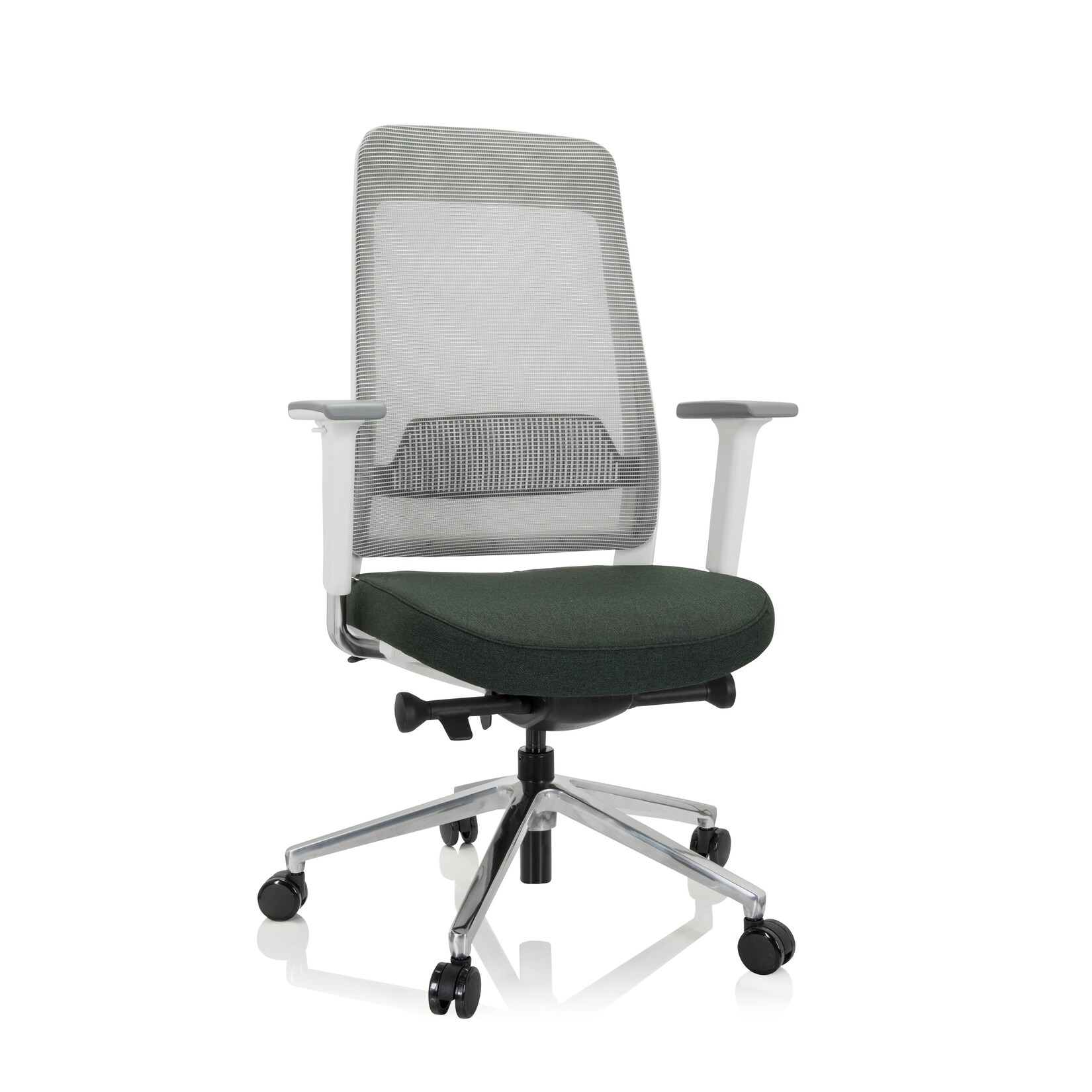 Profi Bürostuhl CHIARO T2 WHITE Stoff/Netzstoff mit Armlehnen (höhenverstellbar) hjh OFFICE