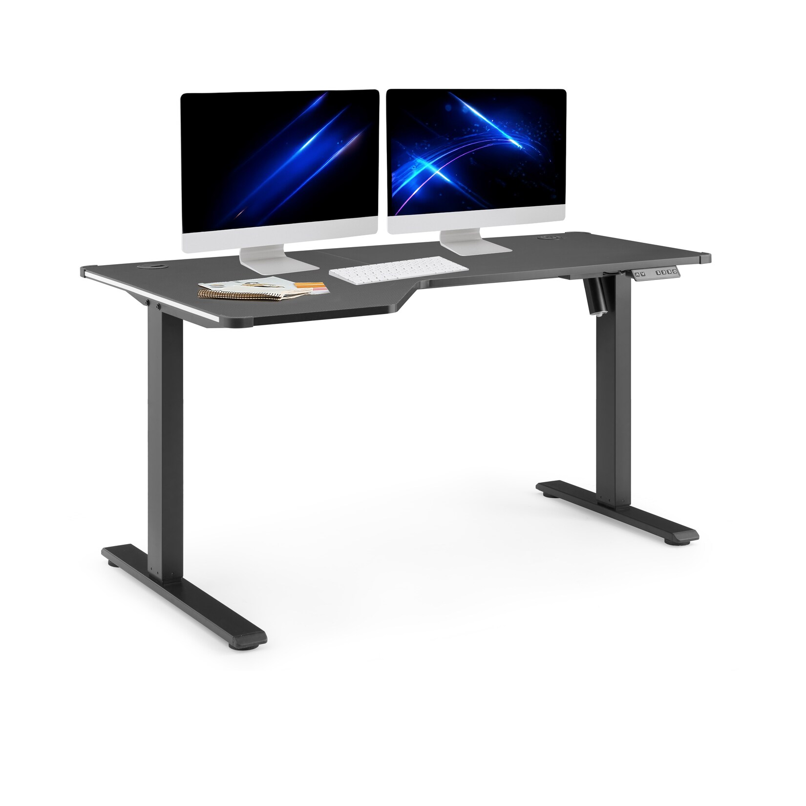 hjh OFFICE Elektrisch höhenverstellbarer Schreibtisch Worktime Game Melaminharzbeschichtete Spanplatte