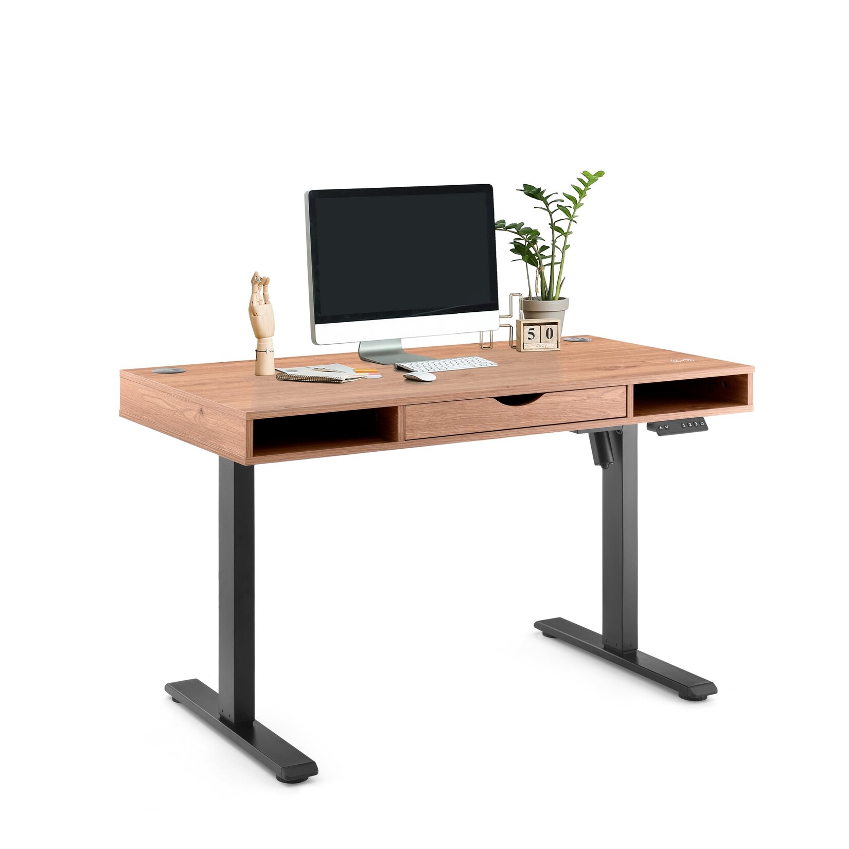 hjh OFFICE Elektrisch höhenverstellbarer Schreibtisch Worktime Style Melaminharzbeschichtete Spanplatte