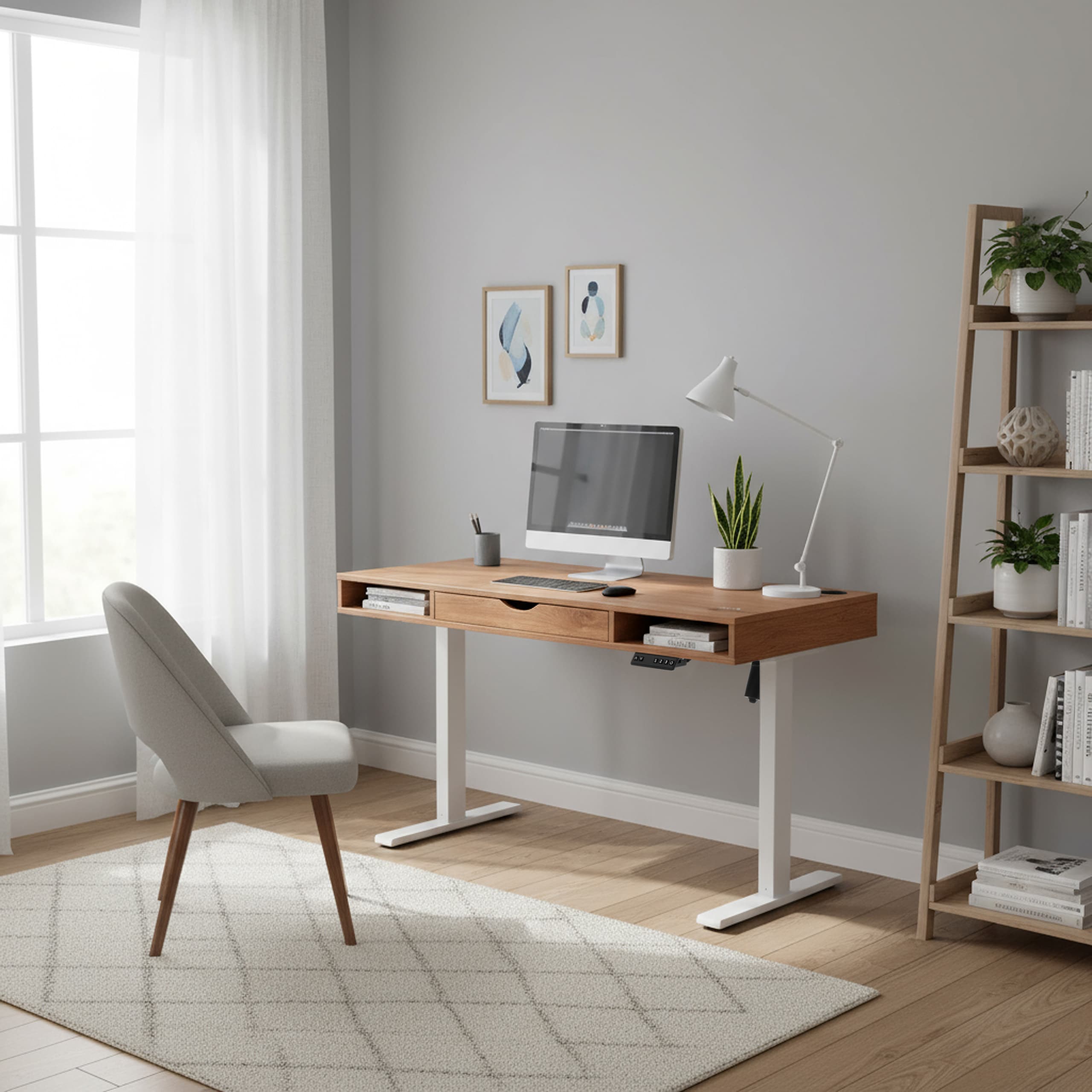 hjh OFFICE Elektrisch h&ouml;henverstellbarer Schreibtisch Worktime Style Melaminharzbeschichtete Spanplatte - Bild 1