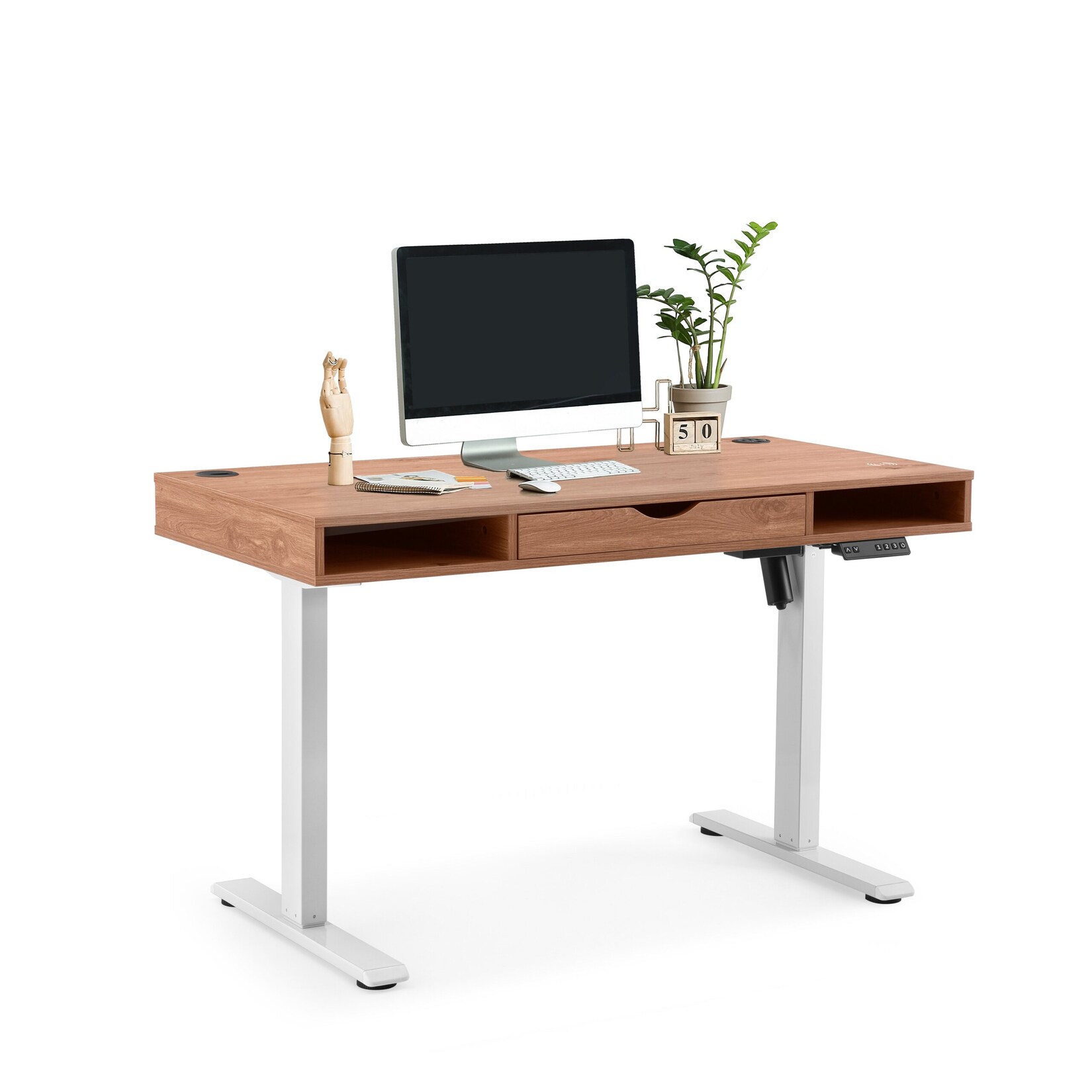 hjh OFFICE Elektrisch höhenverstellbarer Schreibtisch Worktime Style Melaminharzbeschichtete Spanplatte