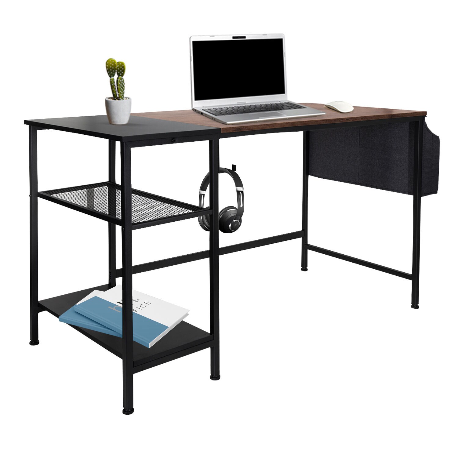 hjh OFFICE Schreibtisch WORKSPACE H I Melaminharzbeschichtete Spanplatte, Gestell pulverbeschichteter Stahl