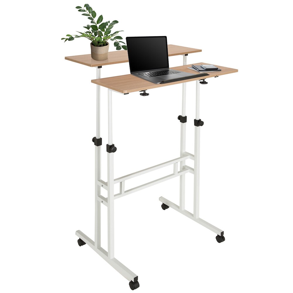hjh OFFICE Stehschreibtisch WORKSTATION I Melaminharzbeschichtete Spanplatte, Gestell pulverbeschichteter Stahl | 04064323014041