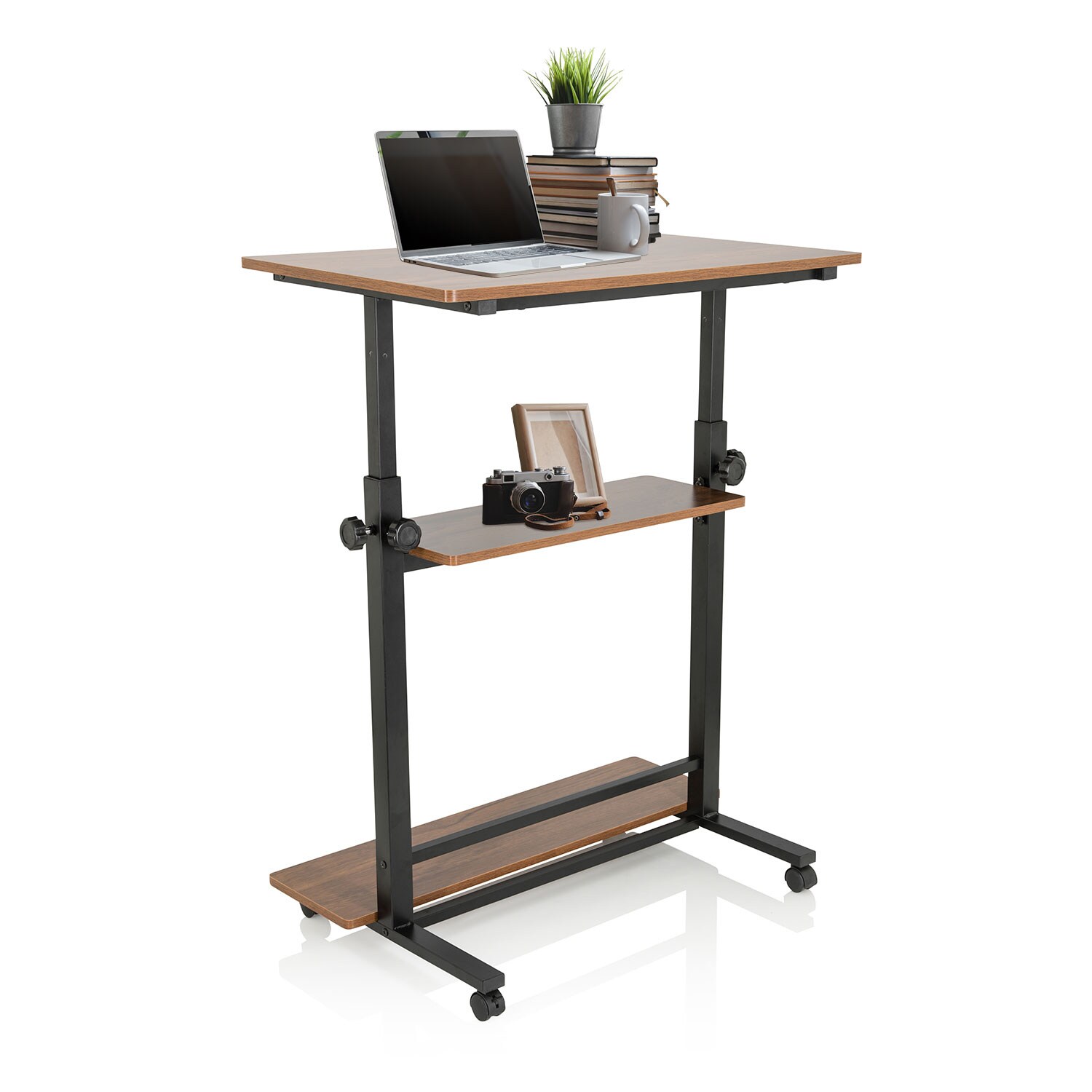hjh OFFICE Stehschreibtisch WORKSTATION II Melaminharzbeschichtete Spanplatte, Gestell pulverbeschichteter Stahl | 04064323014058