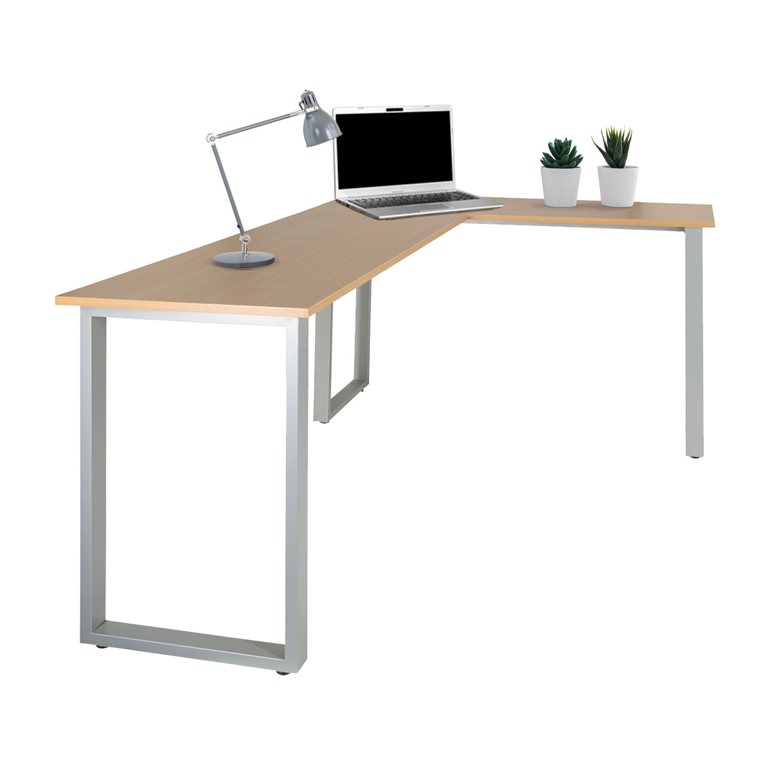 hjh OFFICE Eckschreibtisch WORKSPACE BASIC I Melaminharzbeschichtete Spanplatte, Gestell pulverbeschichteter Stahl - Bild 1