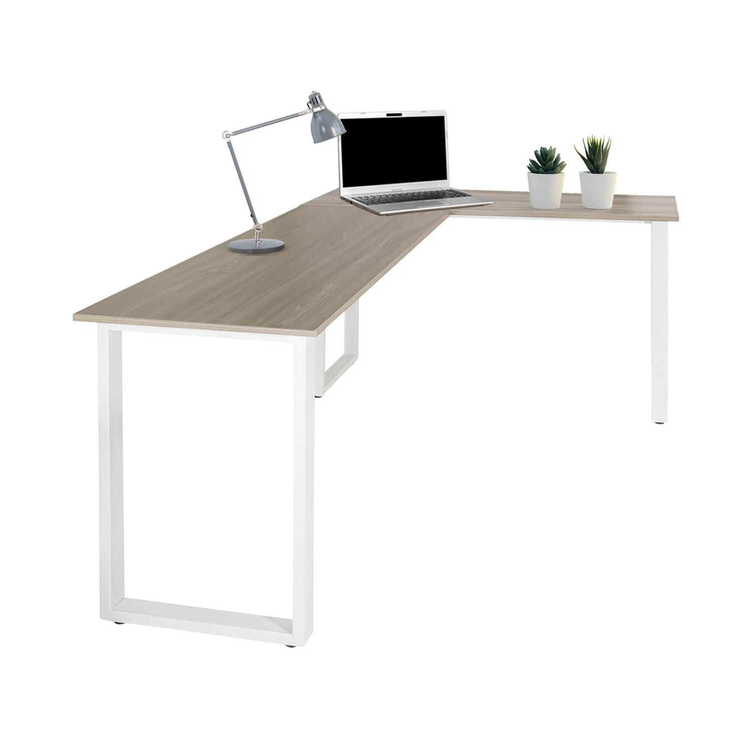 hjh OFFICE Eckschreibtisch WORKSPACE BASIC I Melaminharzbeschichtete Spanplatte, Gestell pulverbeschichteter Stahl | 04064323014577