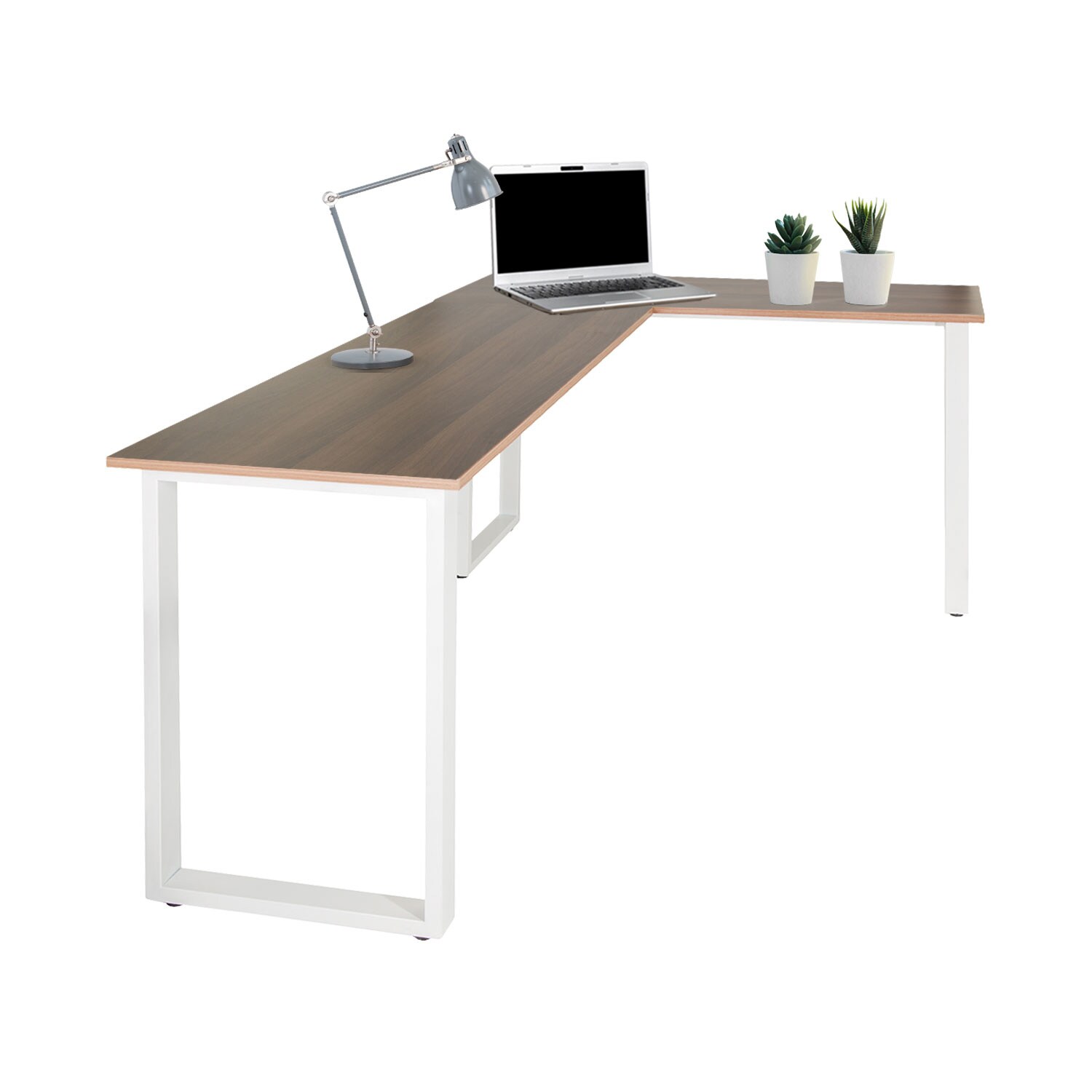 hjh OFFICE Eckschreibtisch WORKSPACE BASIC I Melaminharzbeschichtete Spanplatte, Gestell pulverbeschichteter Stahl