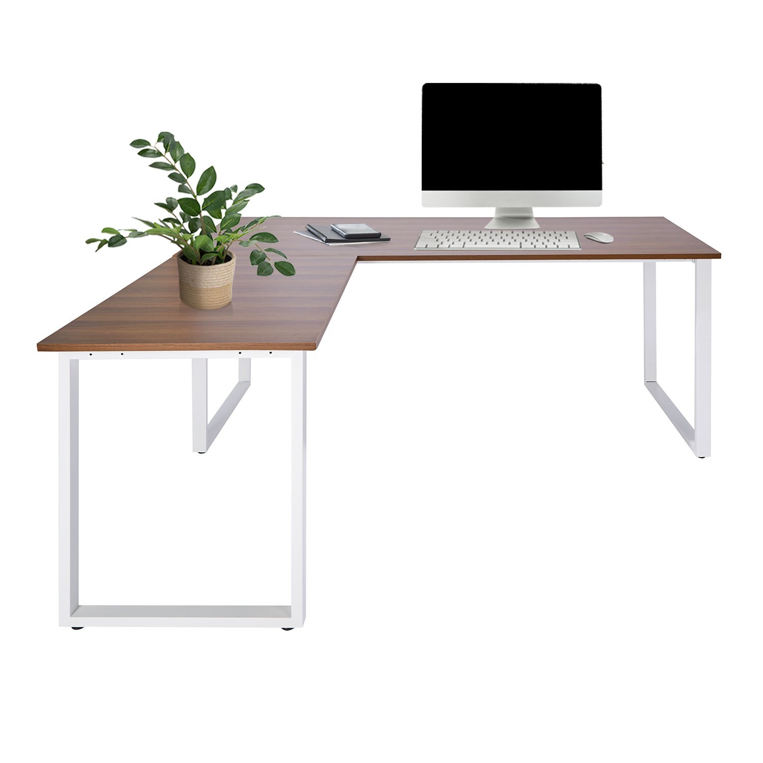 hjh OFFICE Eckschreibtisch WORKSPACE XL I Melaminharzbeschichtete Spanplatte, Gestell pulverbeschichteter Stahl | 04064323014621
