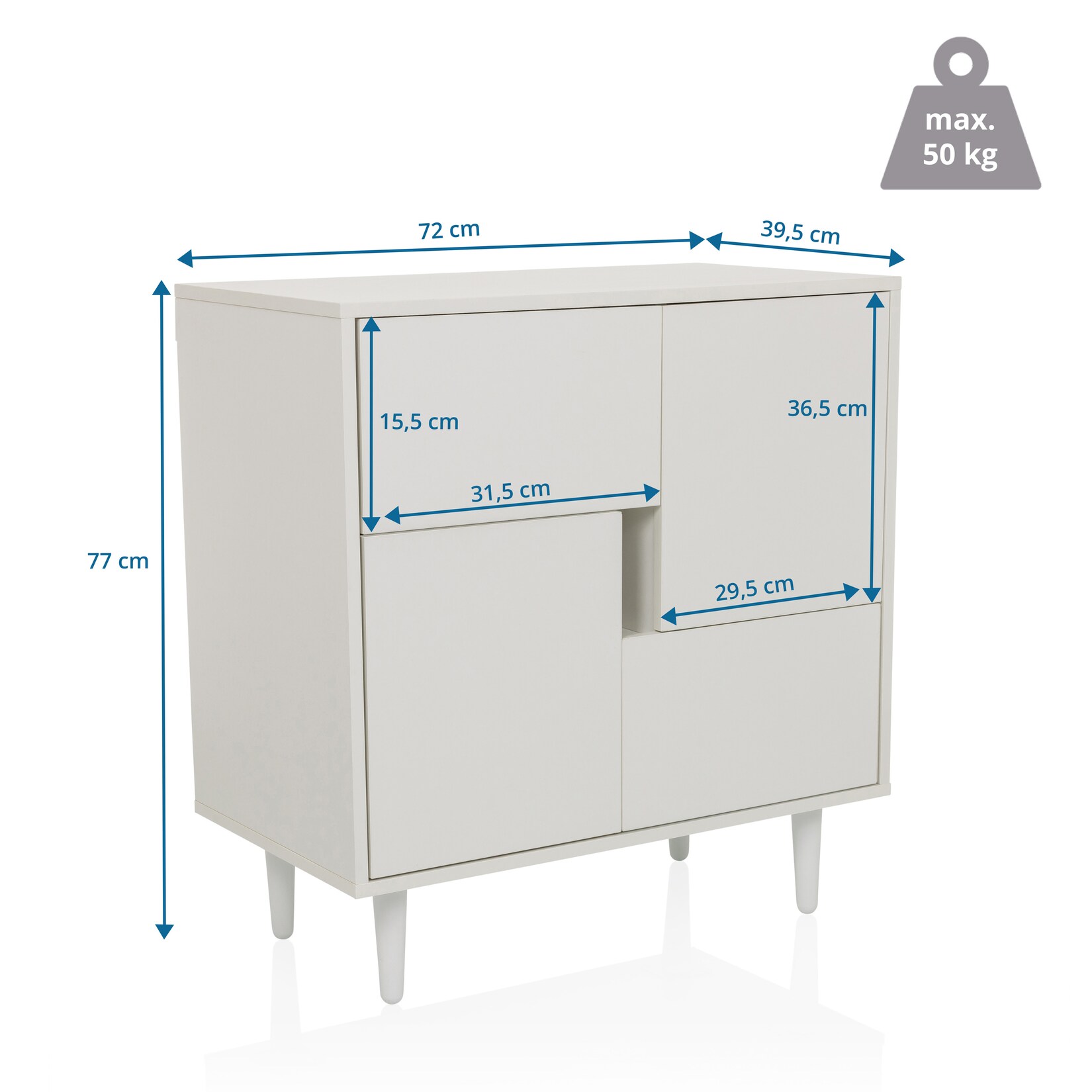 hjh LIVING Kommode LYKKJA Melaminharzbeschichtete Spanplatte | 04064323045366