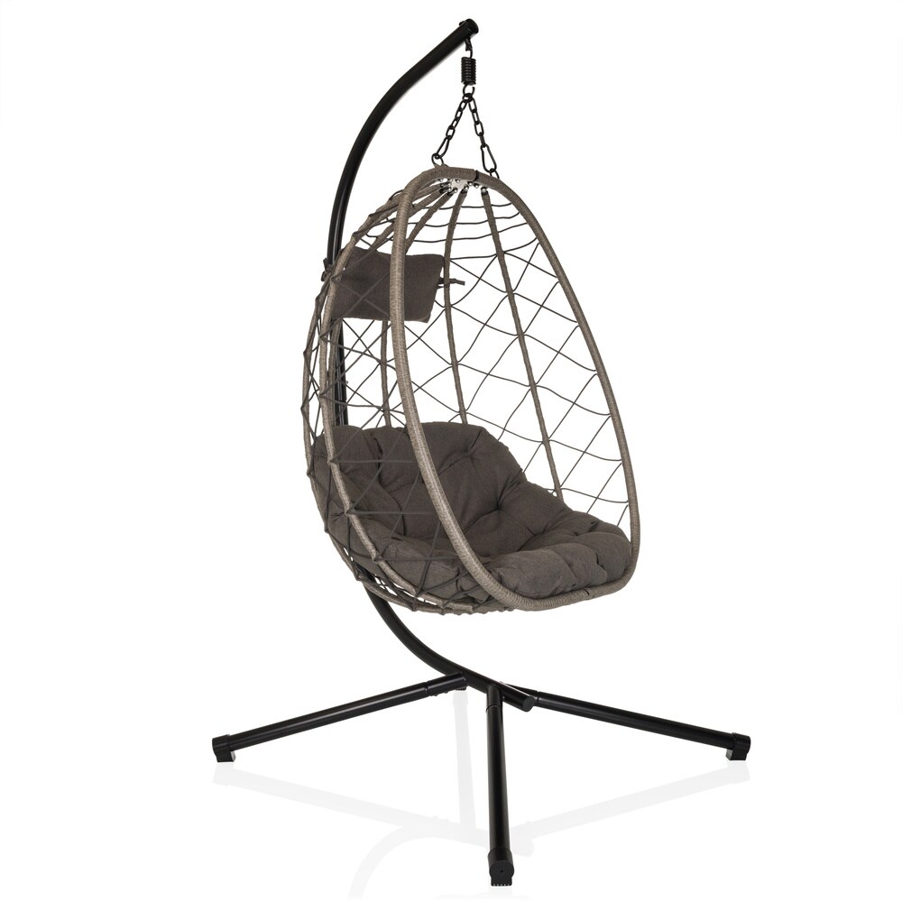 hjh LIVING H&auml;ngesessel COCOVA Stoff, PE-Rattan, Eisen - Bild 1