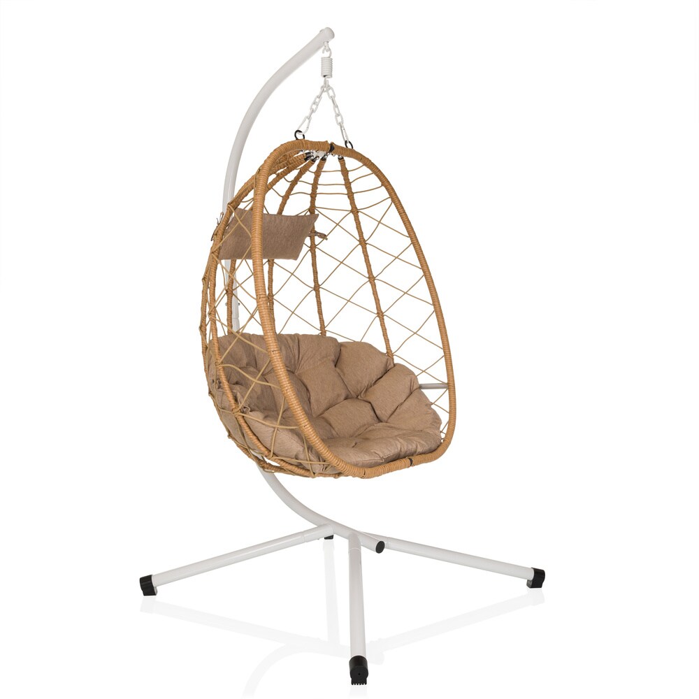 hjh LIVING H&auml;ngesessel COCOVA Stoff, PE-Rattan, Eisen - Bild 1