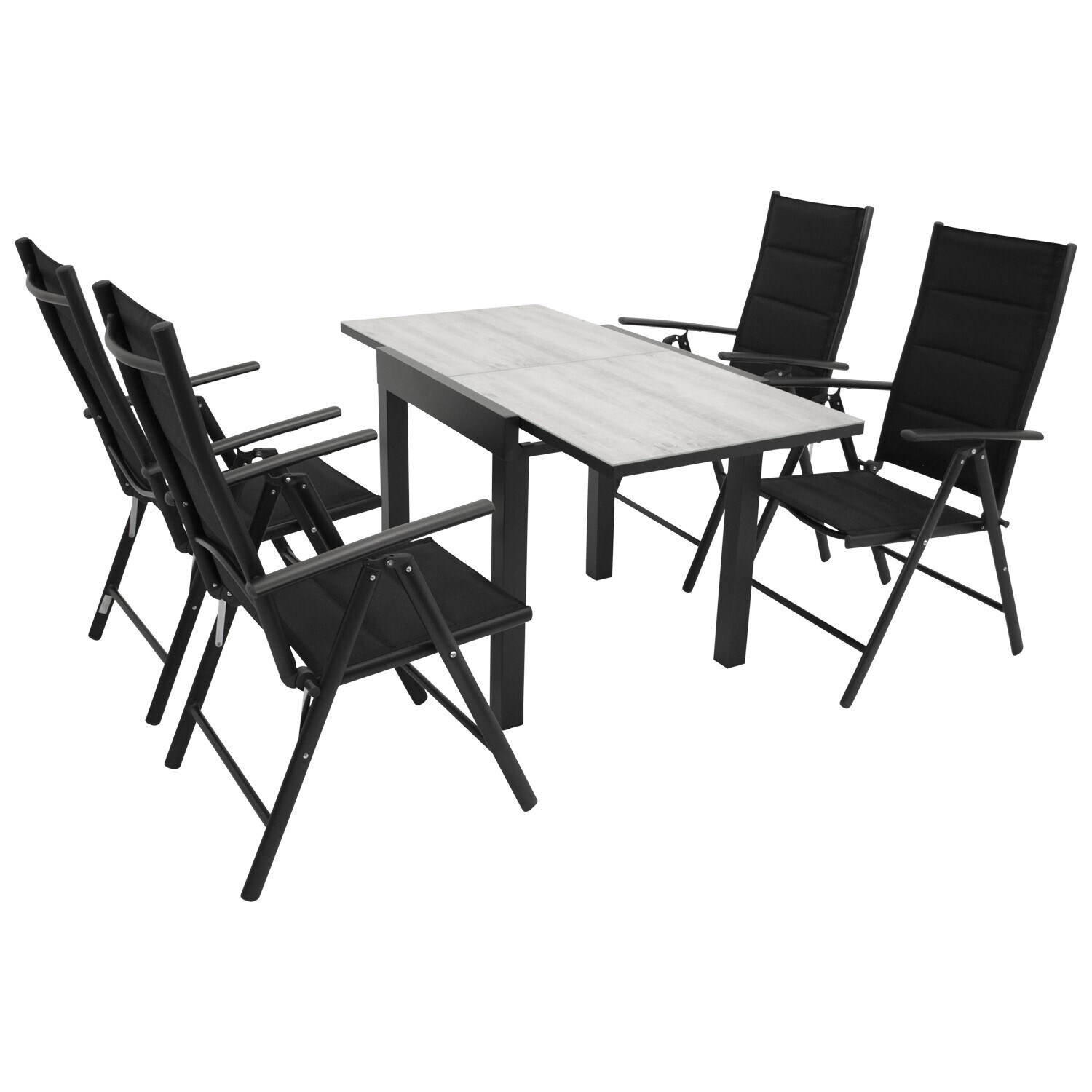 DEGAMO Relaxsessel NIZZA, Metall + Kunstgewebe schwarz, klappbar - Bild 1