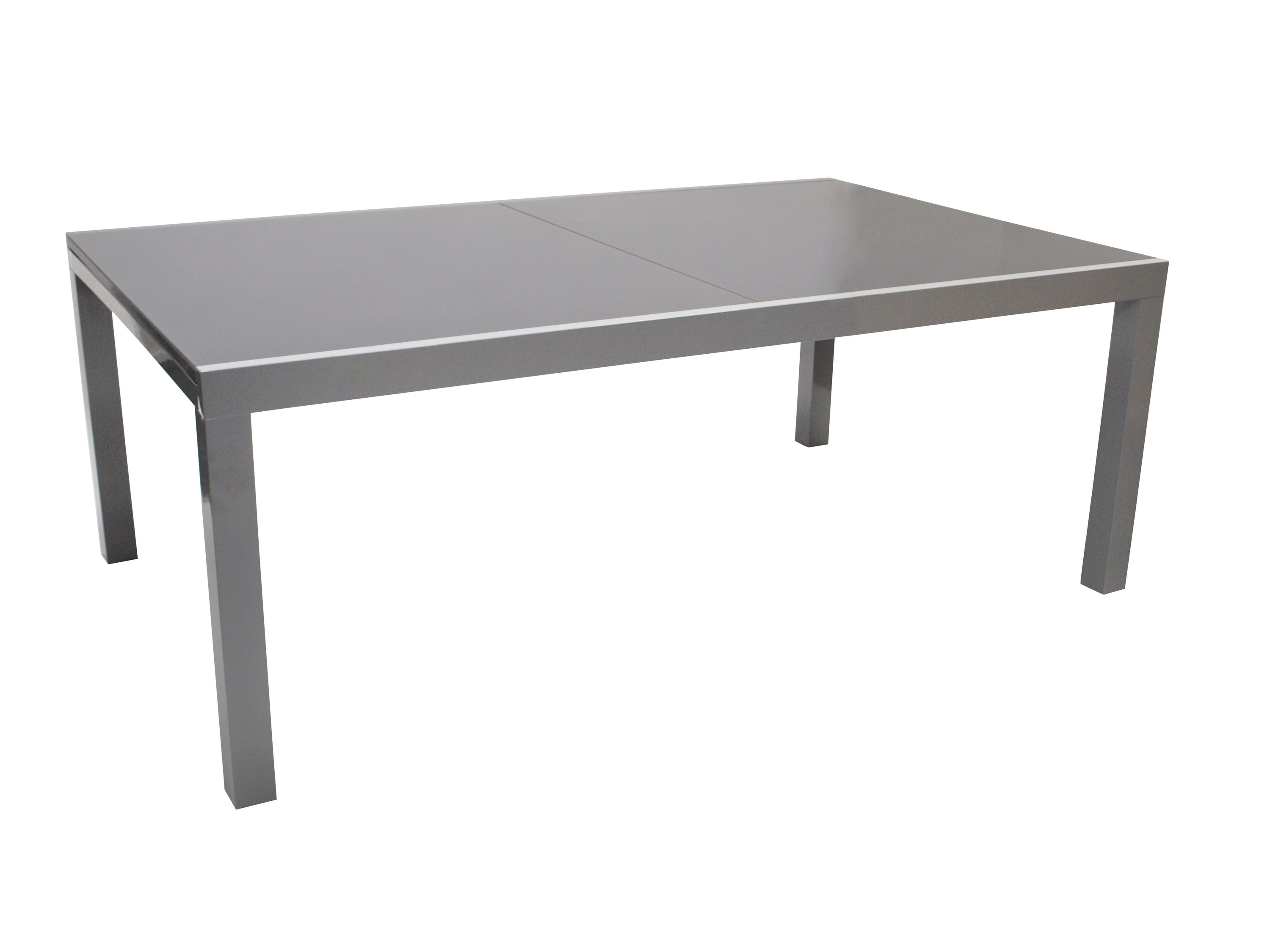 DEGAMO Garnitur MARINA 9-teilig, Aluminium silbergrau + Glas + Kunstgewebe schwarz - Bild 1