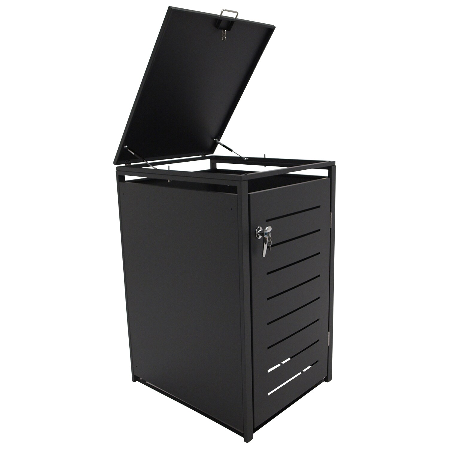 DEGAMO Mülltonnenbox KÖLN 60x62x102cm für Tonnen 120 Liter, Stahl anthrazit | 04050747111817